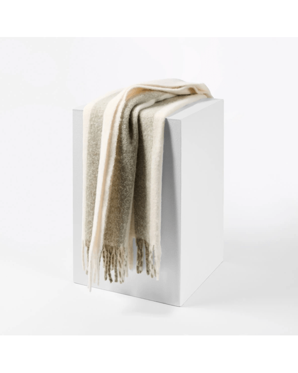 Stripe Brushed Throw - Sage