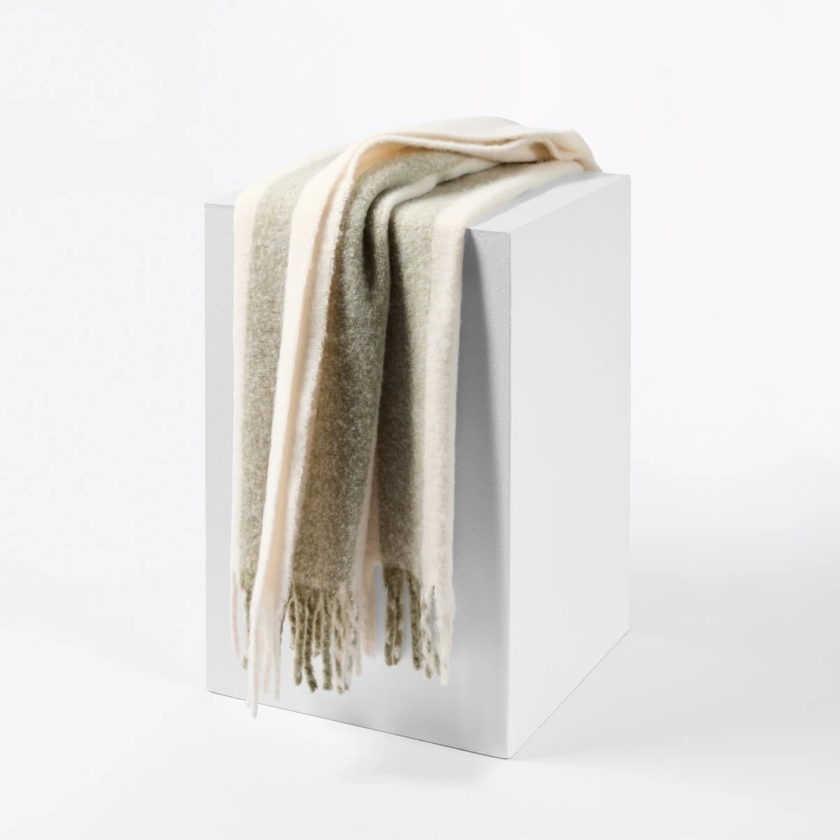 1 Stripe Brushed Throw - Sage, 1 of 6