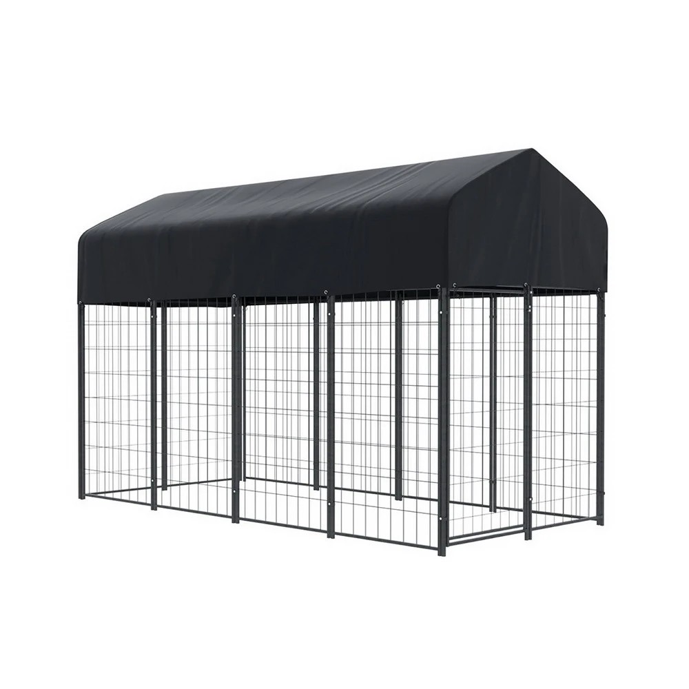1 i.Pet Dog Kennel Extra Large House Outdoor Playpen Pet Puppy Metal Backyard - Black, 1 of 6