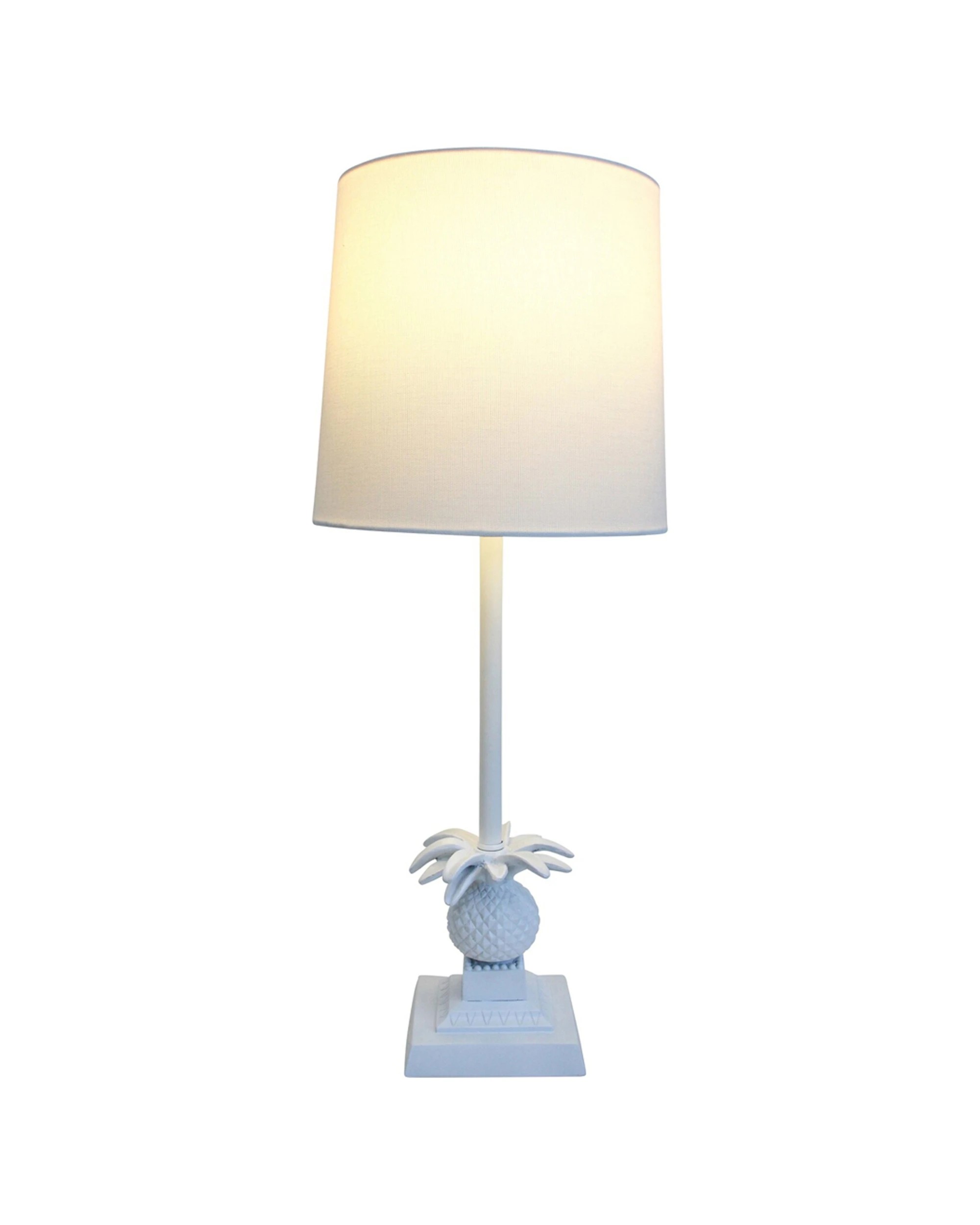 1 LVD Linen Polyresin Lamp Royale Home Room Decor Tabletop Light 56cm Durable - White, 1 of 2