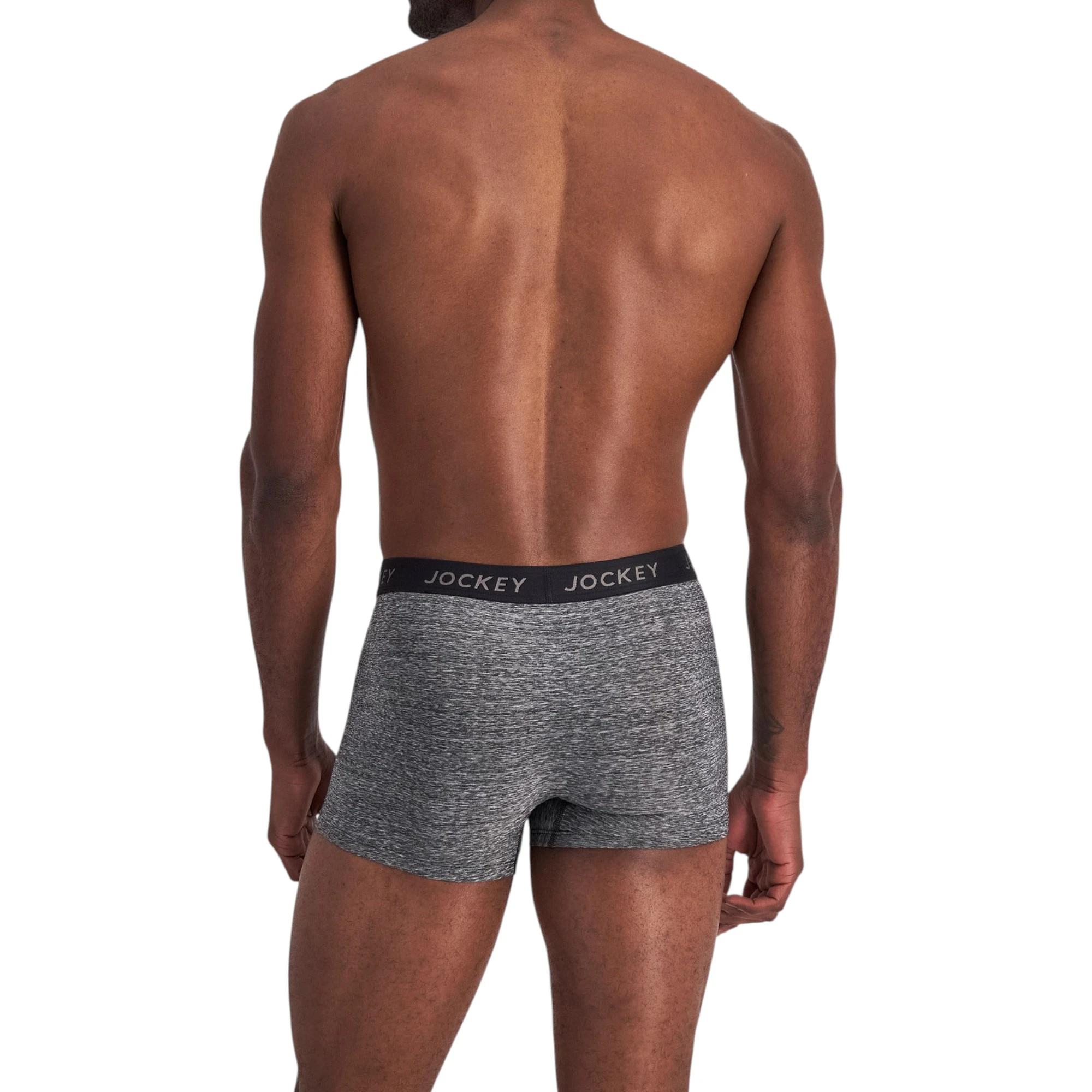 4 Jockey 10 Pack Mens Comfort Classics Microfibre Trunks Marle Underwear BLACK MARLE, 4 of 6