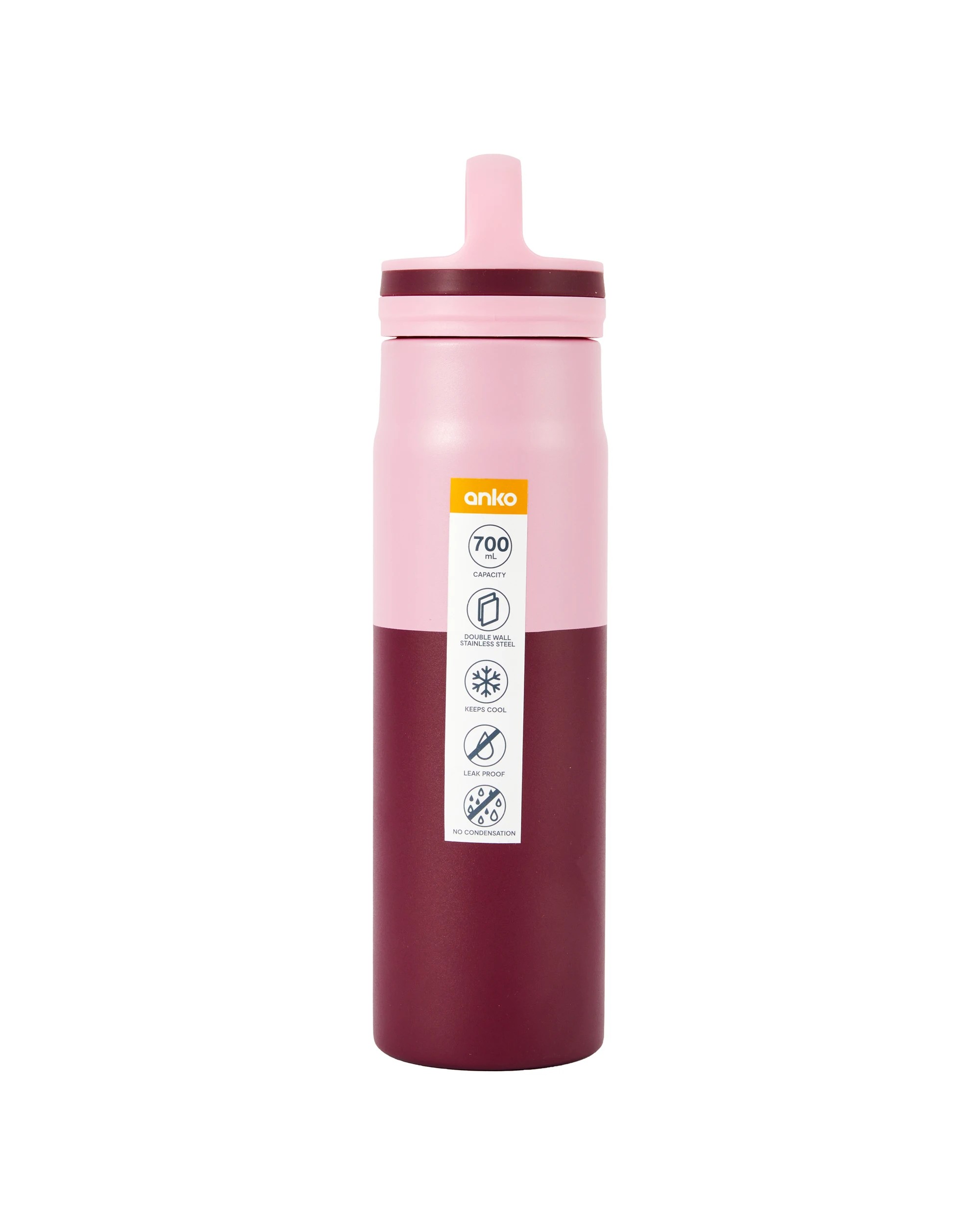 6 700ml Pink Stainless Steel Twist Top Drink Bottle, 6 of 6