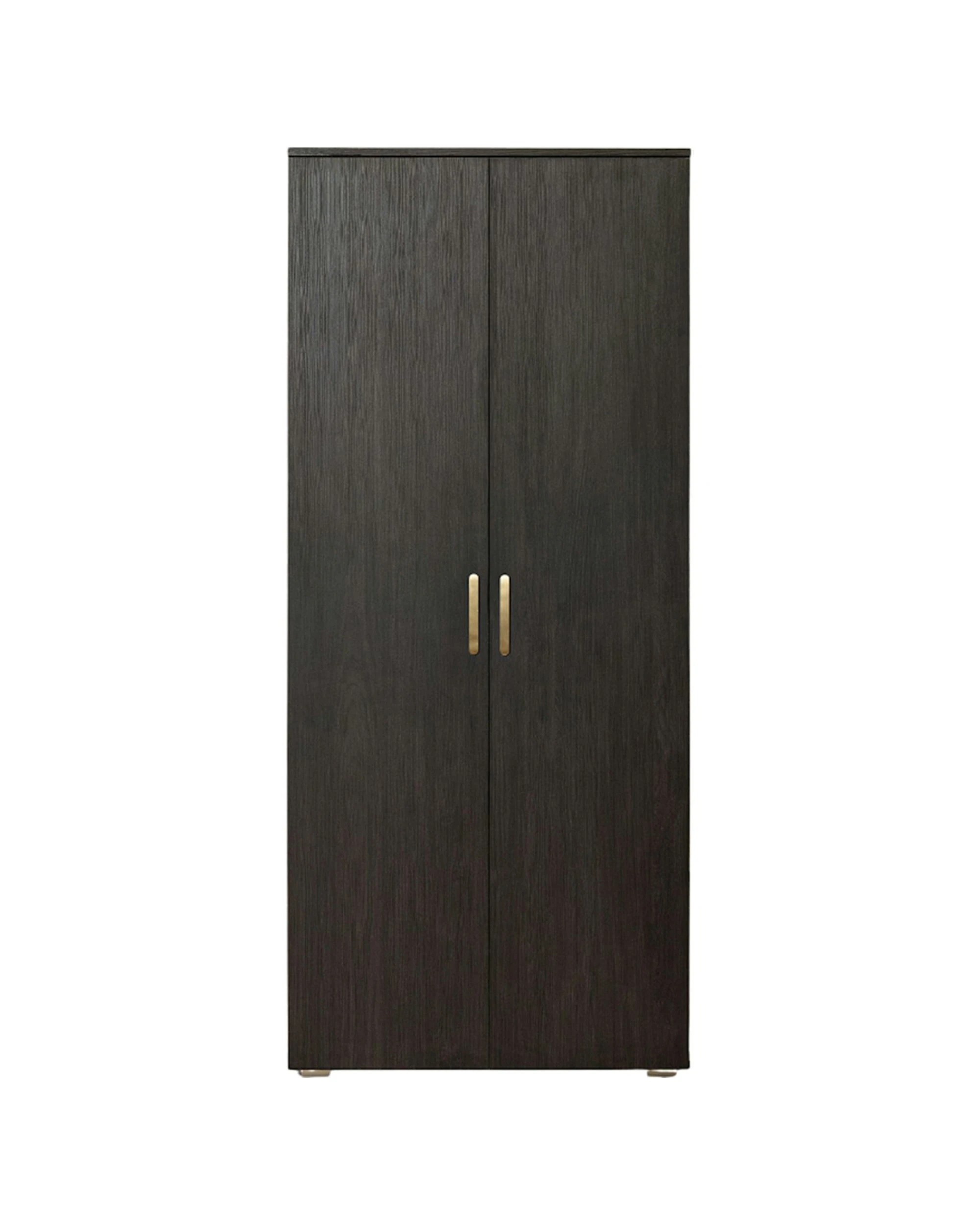 1 European Cabinetry Stockholm Nordic Ash Storage Cupboard Brass Oval Handle - Brown, 1 of 5