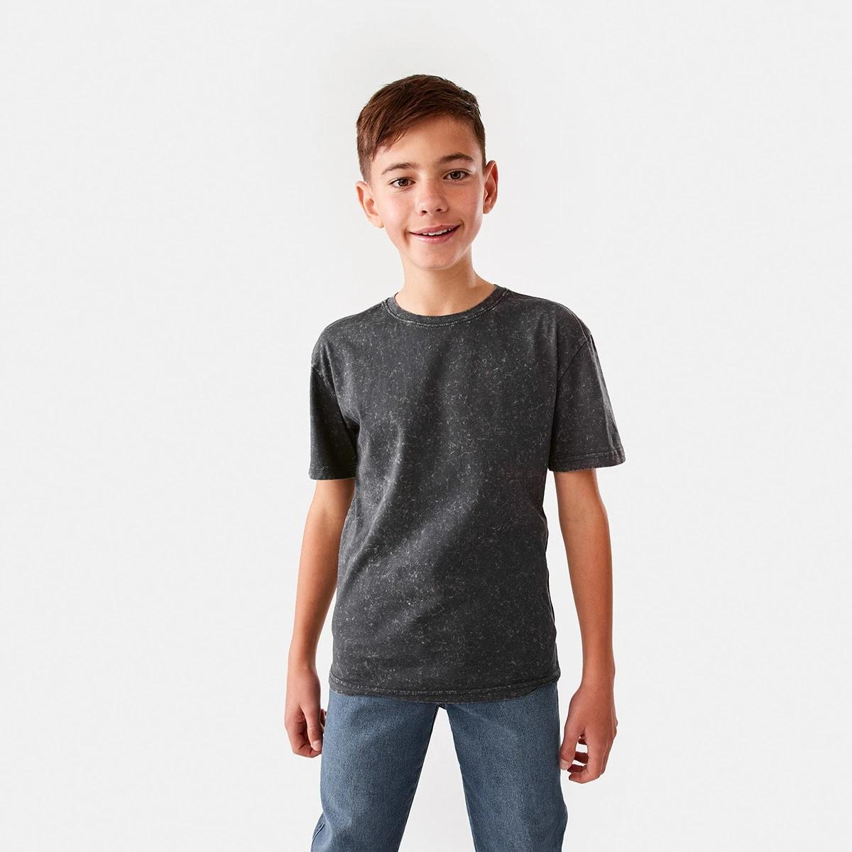 1 Short Sleeve Acid Wash Print T-shirt Wash Ash, 1 of 9