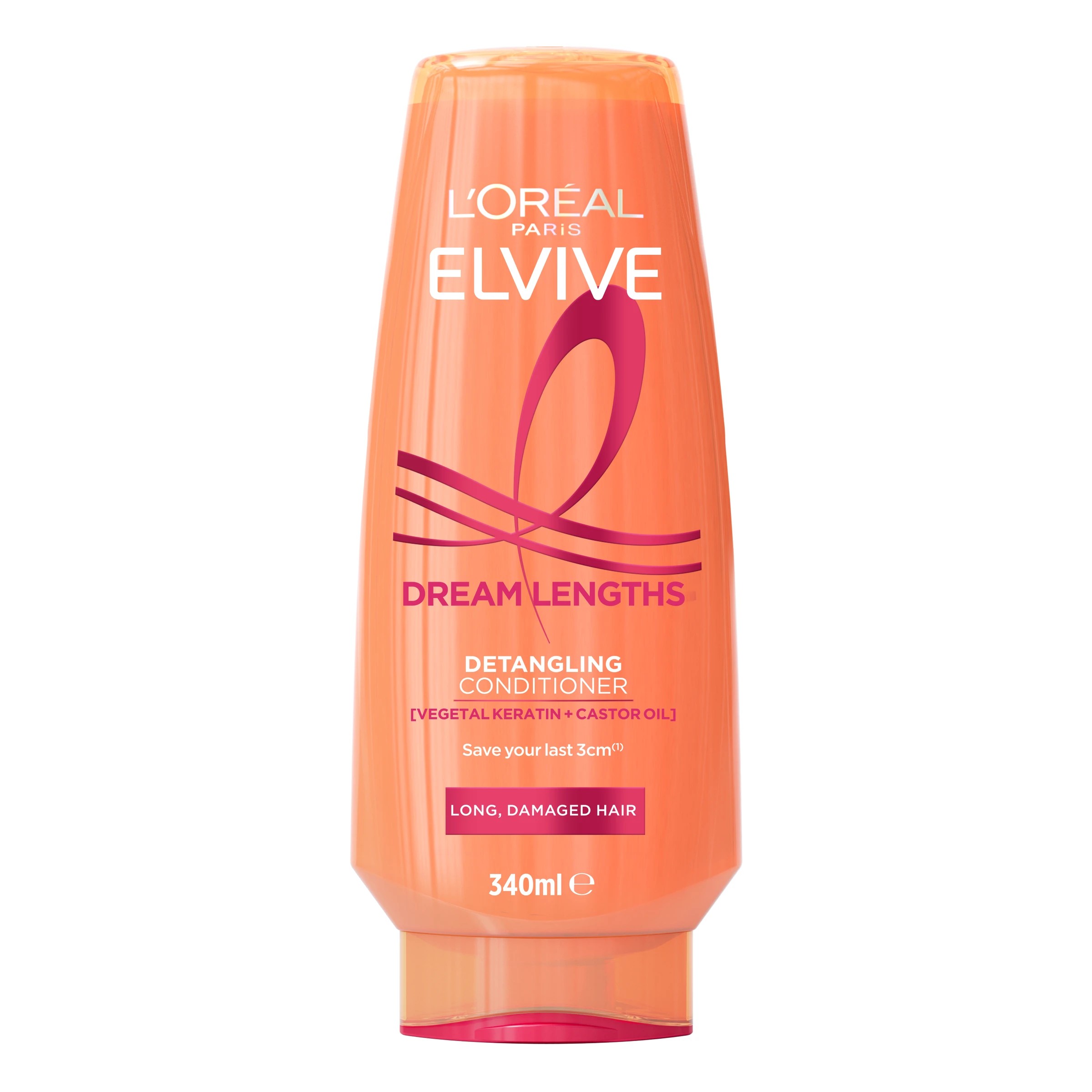 1 L'Oreal Paris Elvive Dream Lengths Detangling Conditioner 340ml - Vegetal Keratin and Castor Oil, 1 of 6