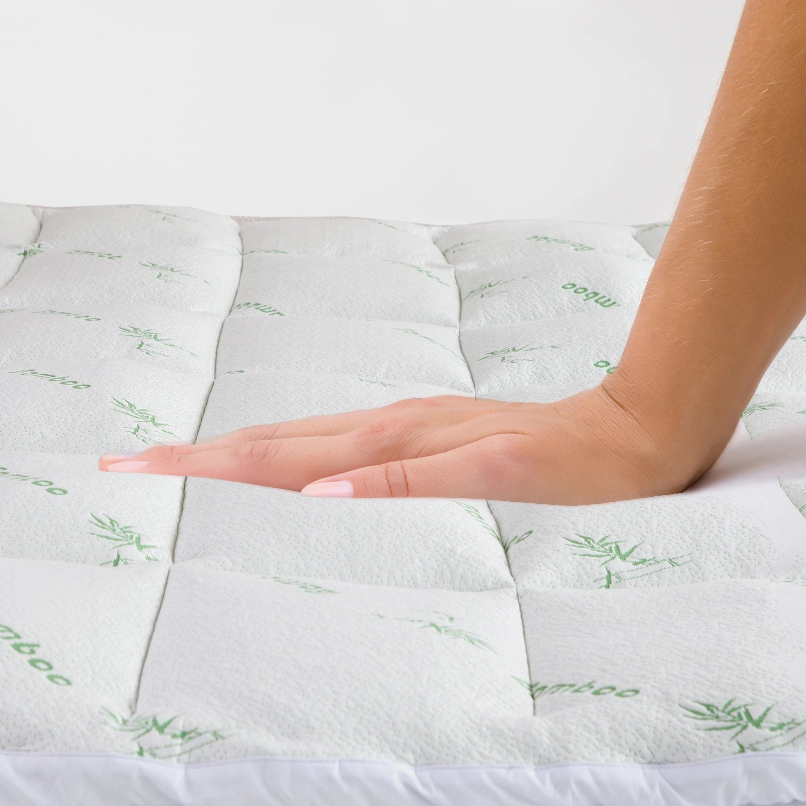 9 Royal Comfort 1000GSM Luxury Bamboo Covered Mattress Topper Ball Fibre Gusset - Single Bed - White - Single Bed - White, 9 of 10