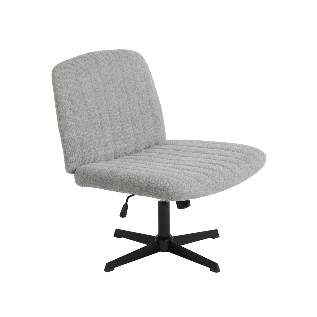 1 Advwin Armless Office Chair Swivel Vanity Chair No Wheel Grey, 1 of 9
