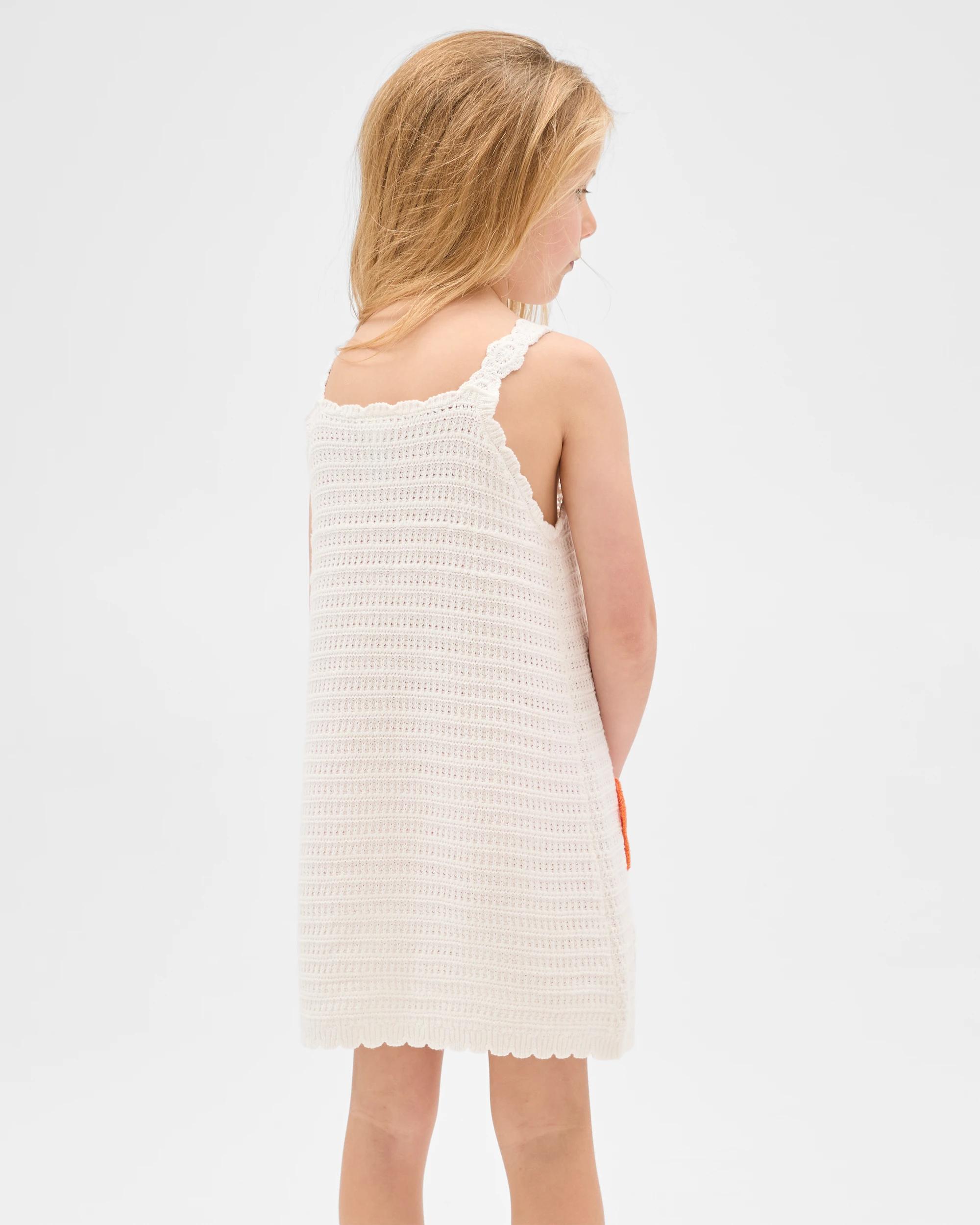 4 Target Kids Australian Cotton Crochet Knit Dress SEASHELL CREAM, 4 of 6