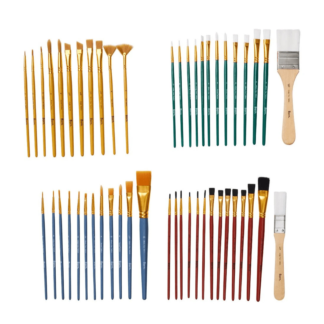 3 Born Taklon Value Paintbrush 50 Pack, 3 of 8