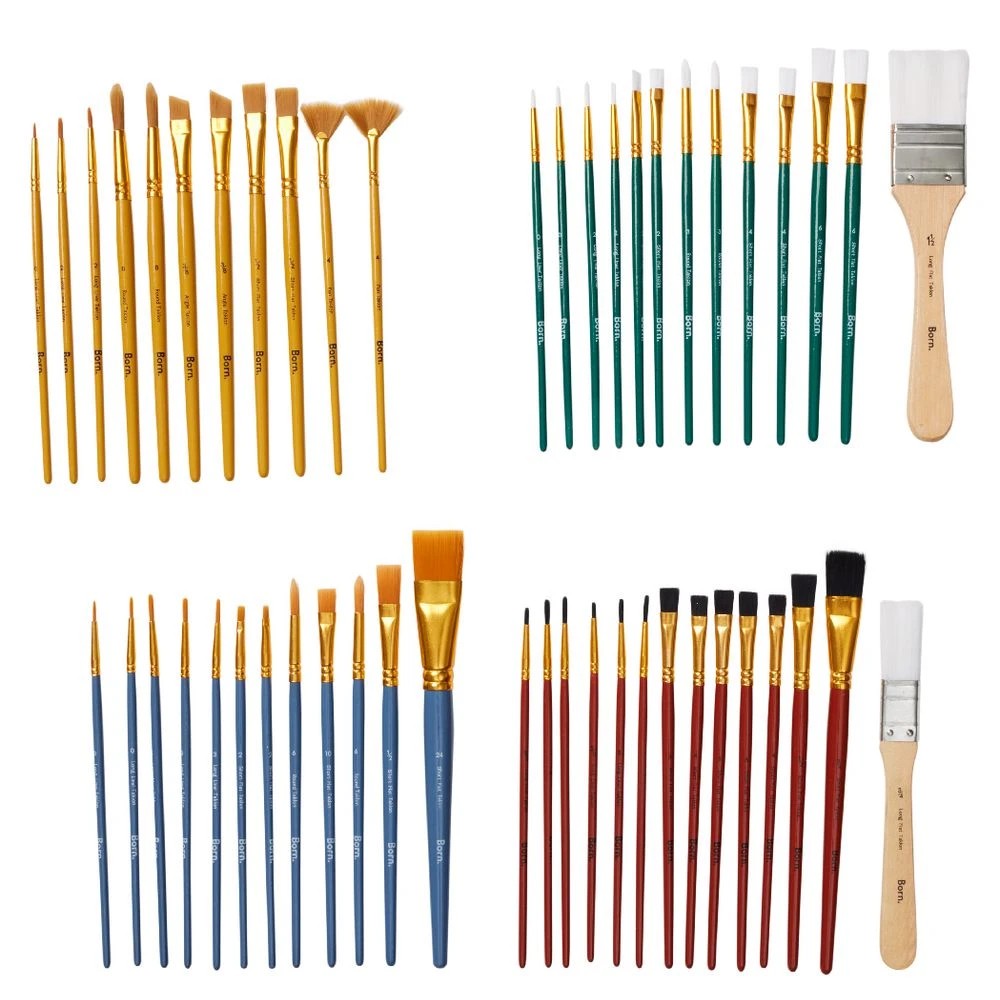 3 Born Taklon Value Paintbrush 50 Pack, 3 of 8