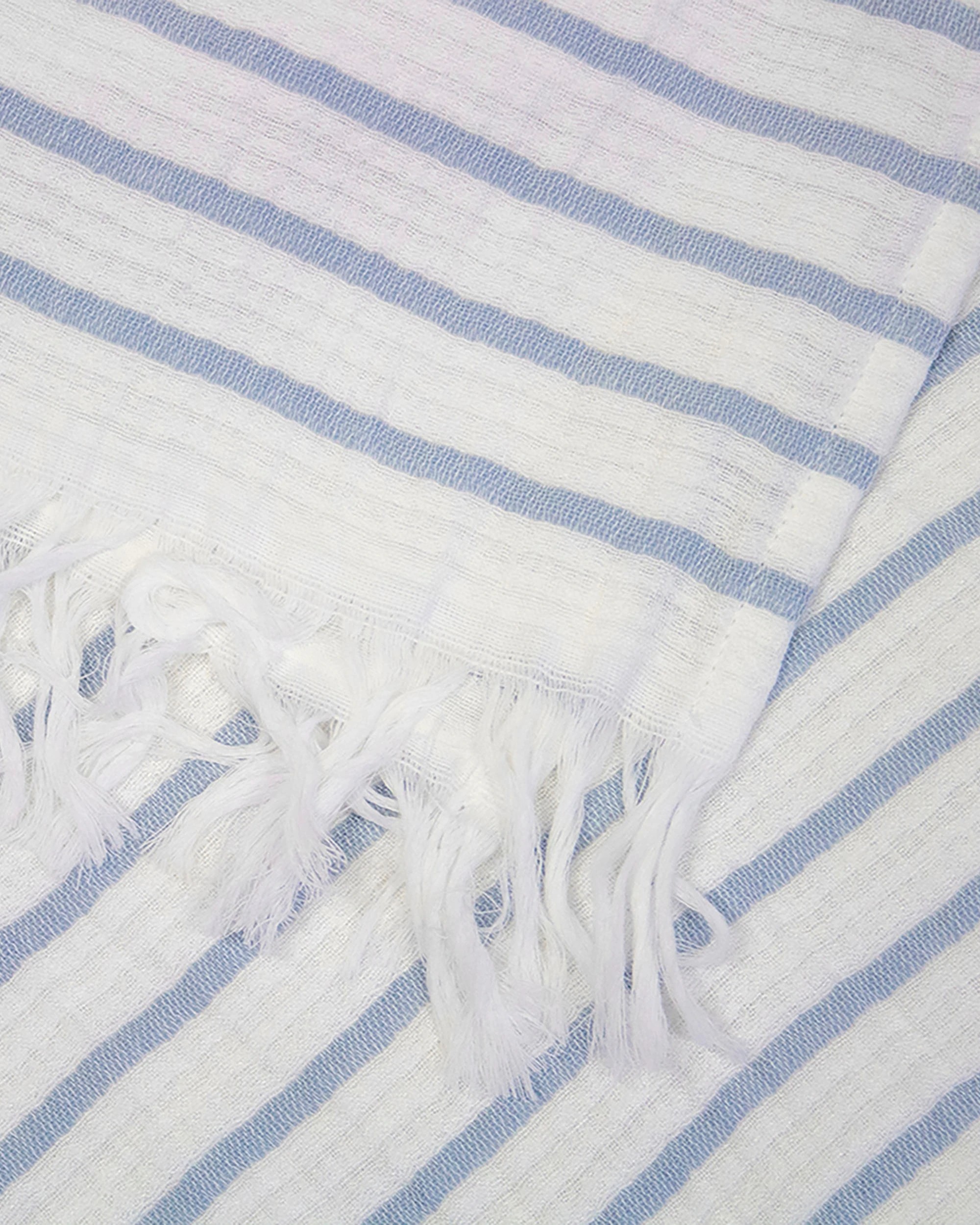 3 Bambury Haven Cotton Bamboo Lightweight Knit Stripe Throw Blue - Blue, 3 of 3
