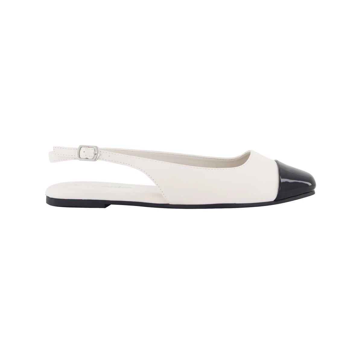 1 Ballet Toe Cap Slingback Flats IVORY WHITE, 1 of 3