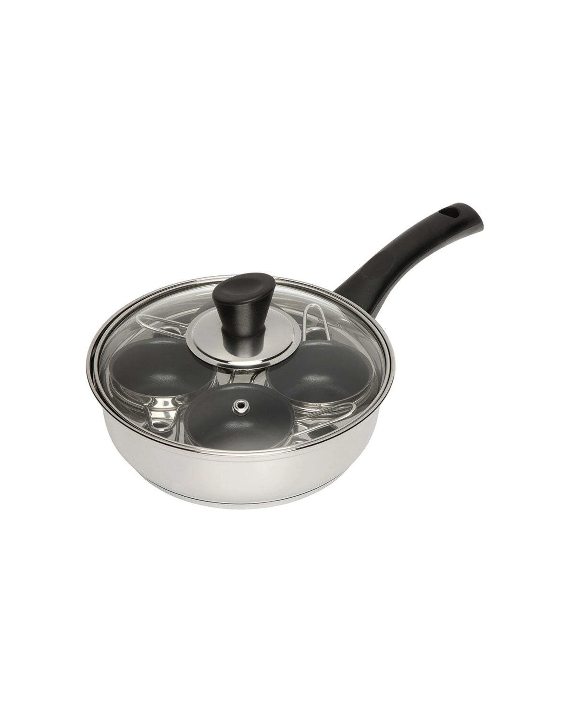 3 Wiltshire Soho 4 Cup 18/10 Stainless Steel Kitchen Egg Poacher Pot Pan - Silver, 3 of 3