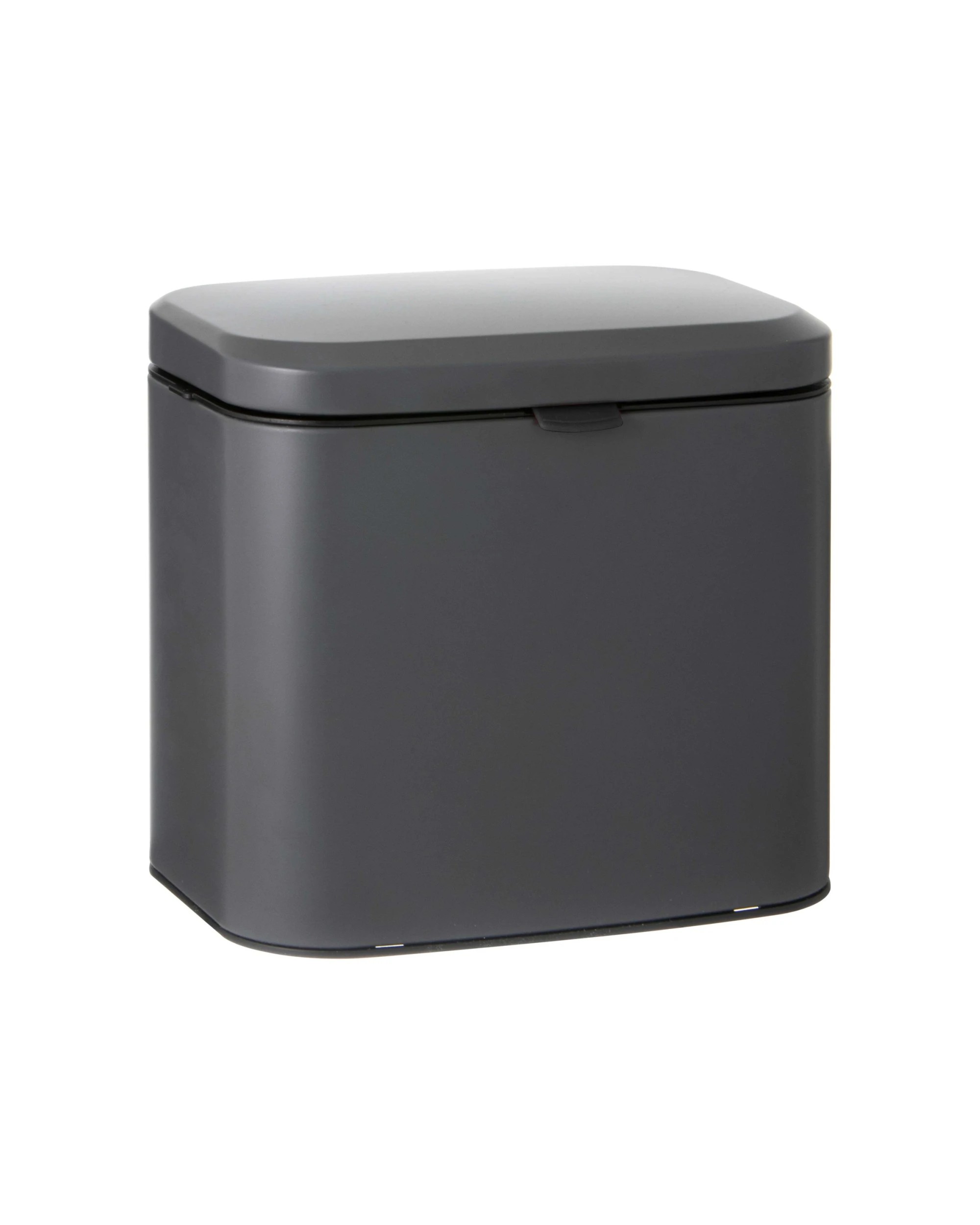 1 Ladelle Essentials 4L Rubbih Bin Stainless Steel Freestanding/Hanging/Wall Mount - Charcoal, 1 of 1