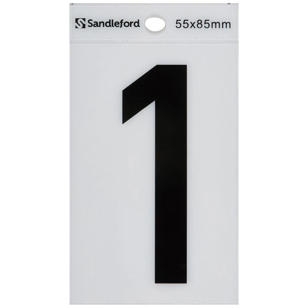 1 Sandleford 1 Self-adhesive Numeral White 85mm, 1 of 1