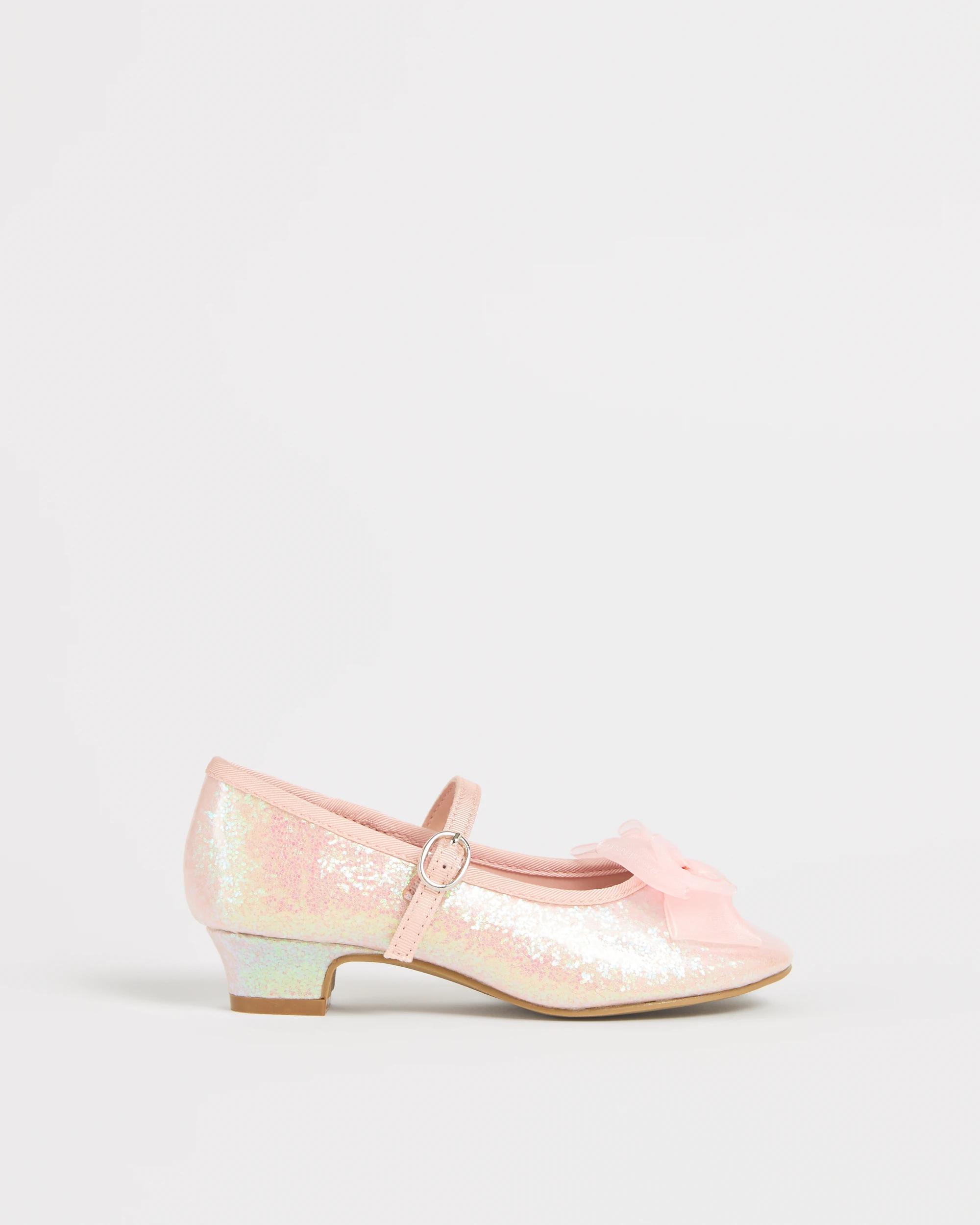 1 Disney Glitter Heeled Ballet Flats PINK, 1 of 3