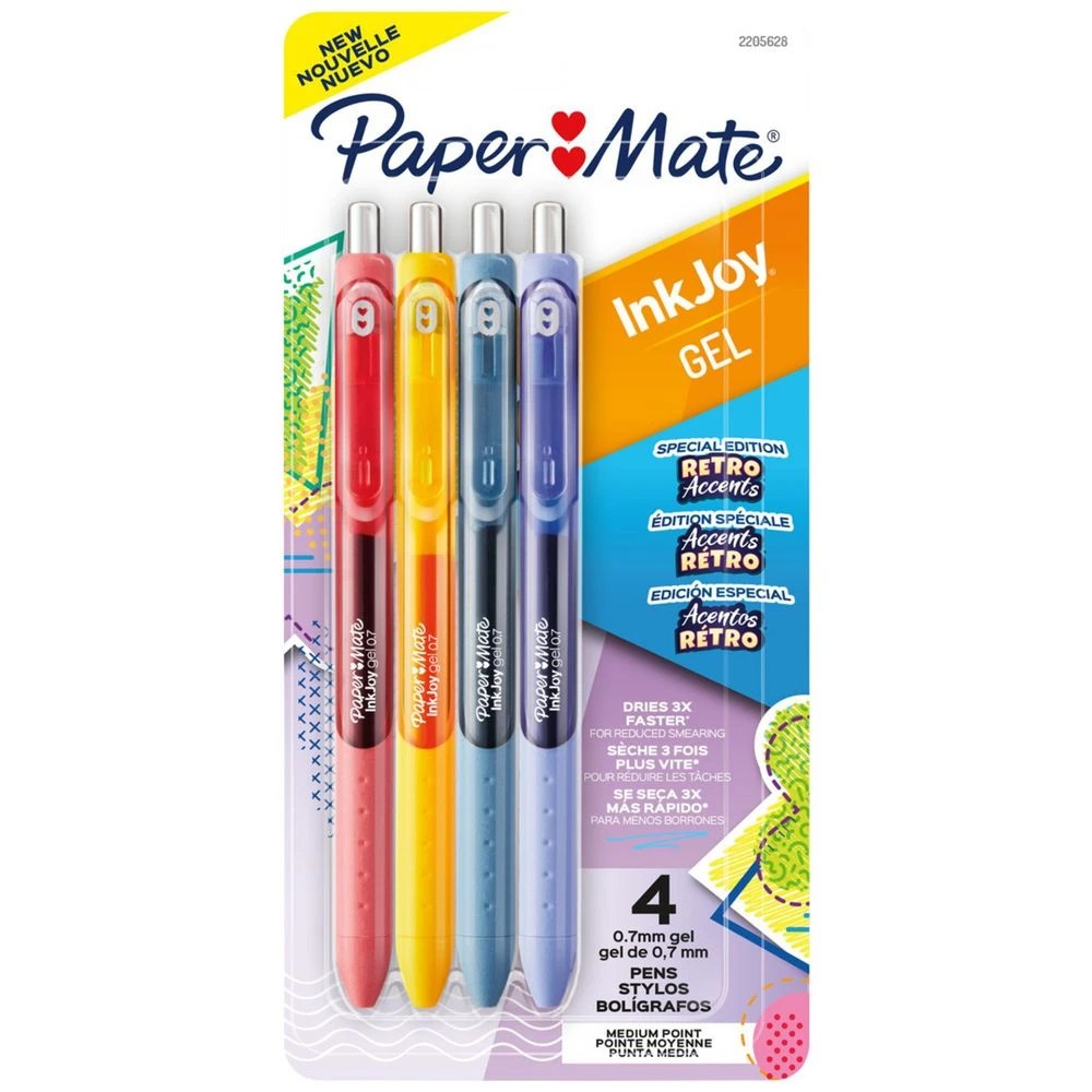 1 Paper Mate InkJoy Gel Pens 0.7mm Retro 4 Pack, 1 of 1