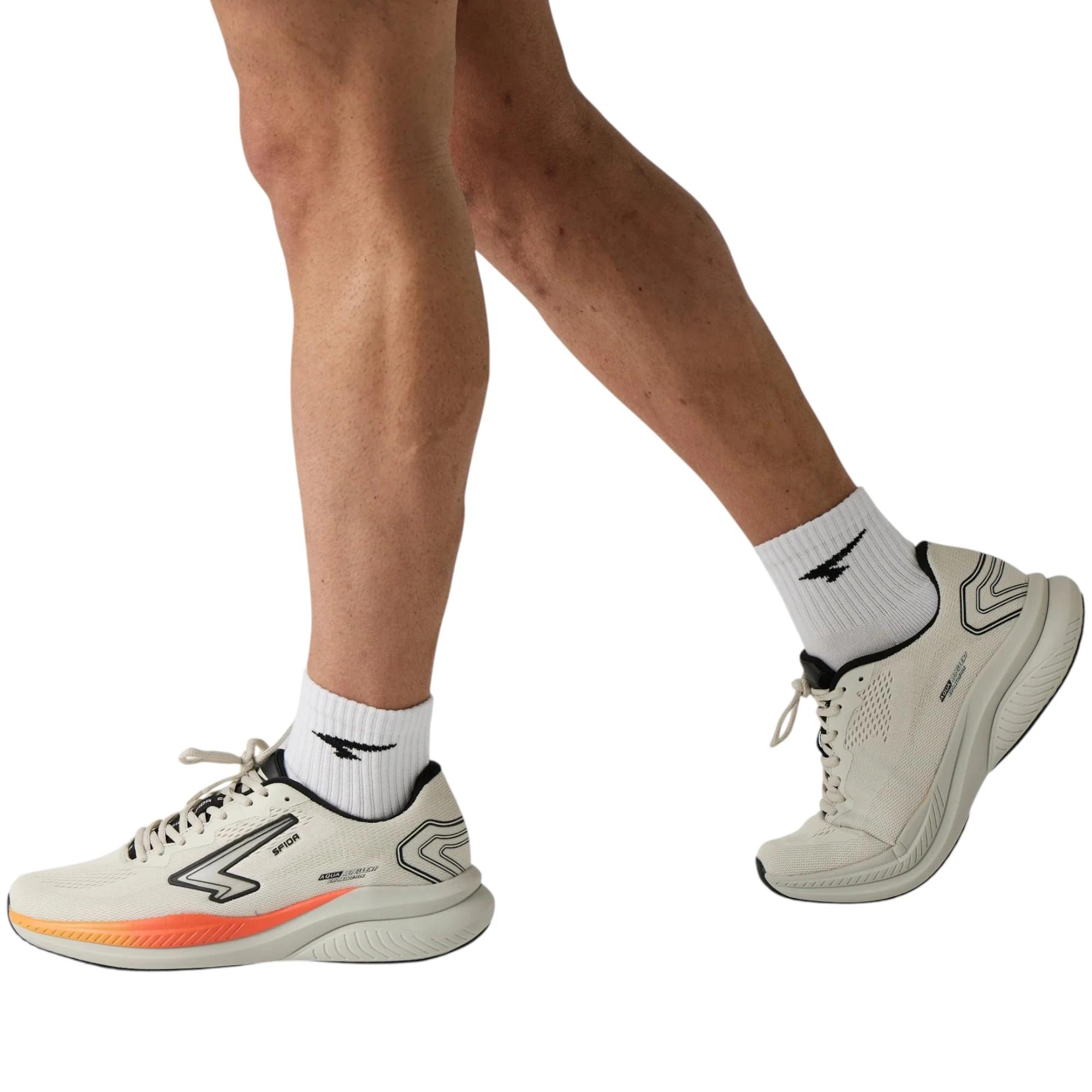 4 Sfida Mens Brazen Runner Athletic Shoes STONE/ORANGE, 4 of 8