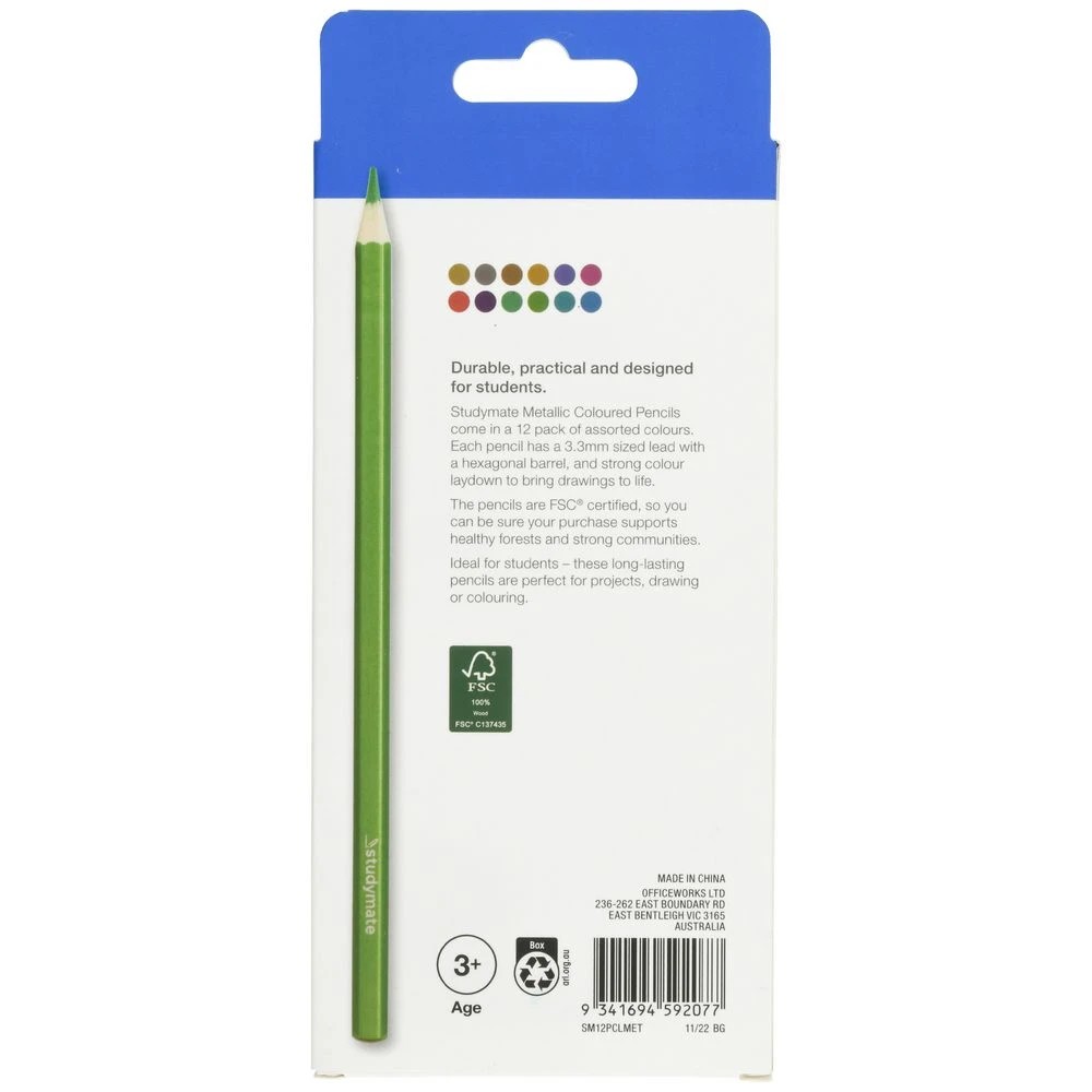 4 Studymate Pencils Metallic 12 Pack, 4 of 4