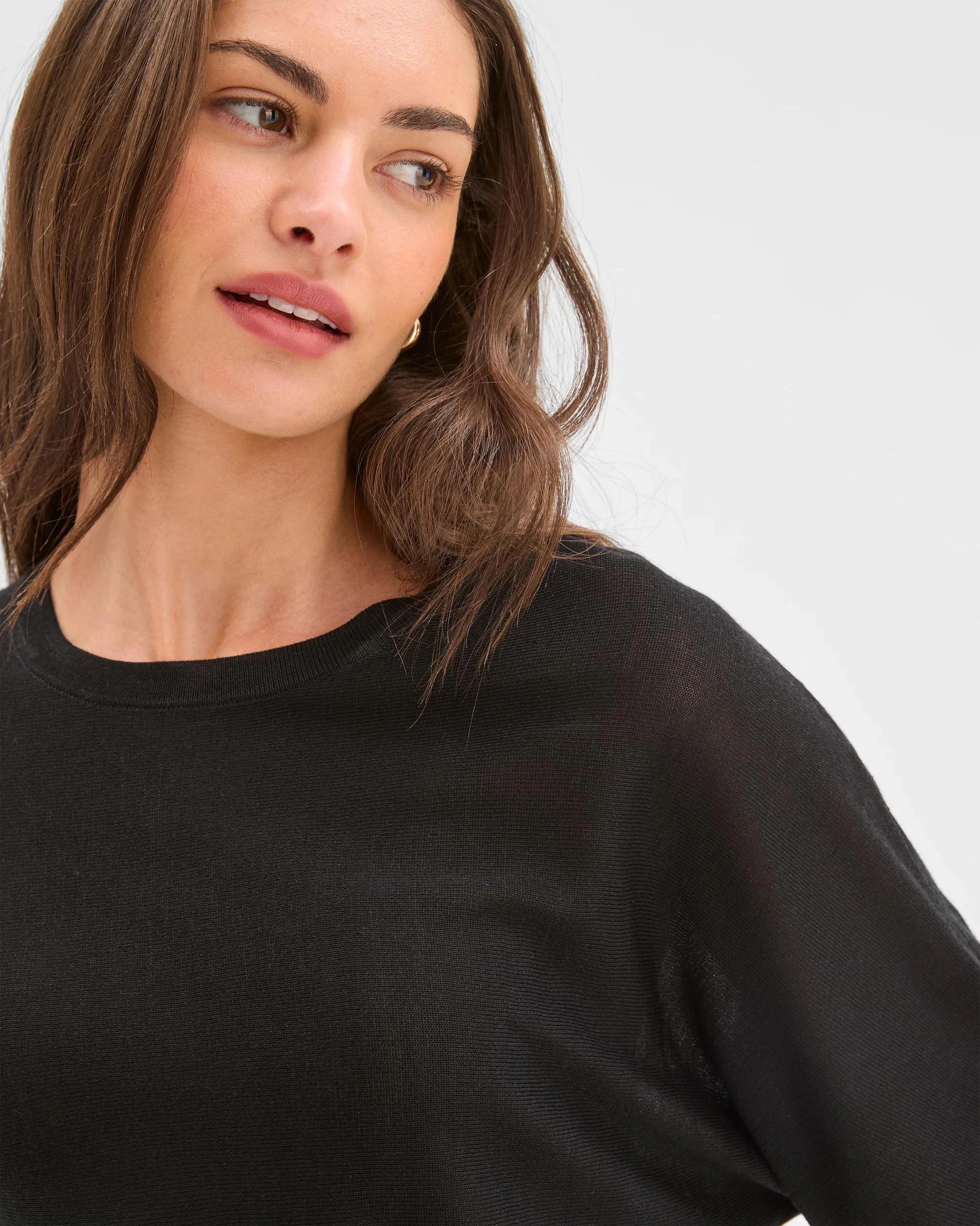 5 Target Petites Petites Merino Wool Blend Short Sleeve T-Shirt BLACK, 5 of 6