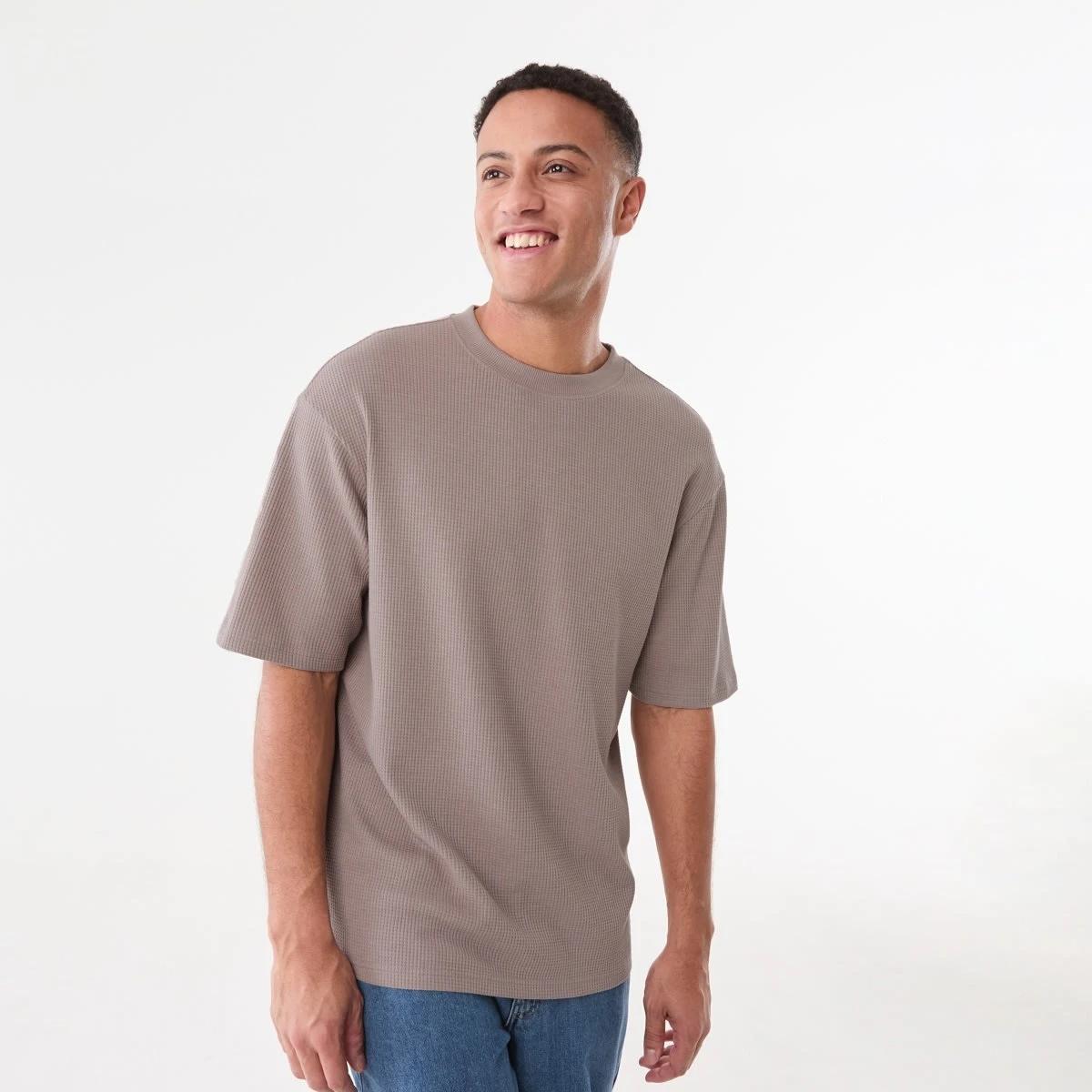 1 Oversized Waffle T-shirt MUSHROOM DUST, 1 of 5