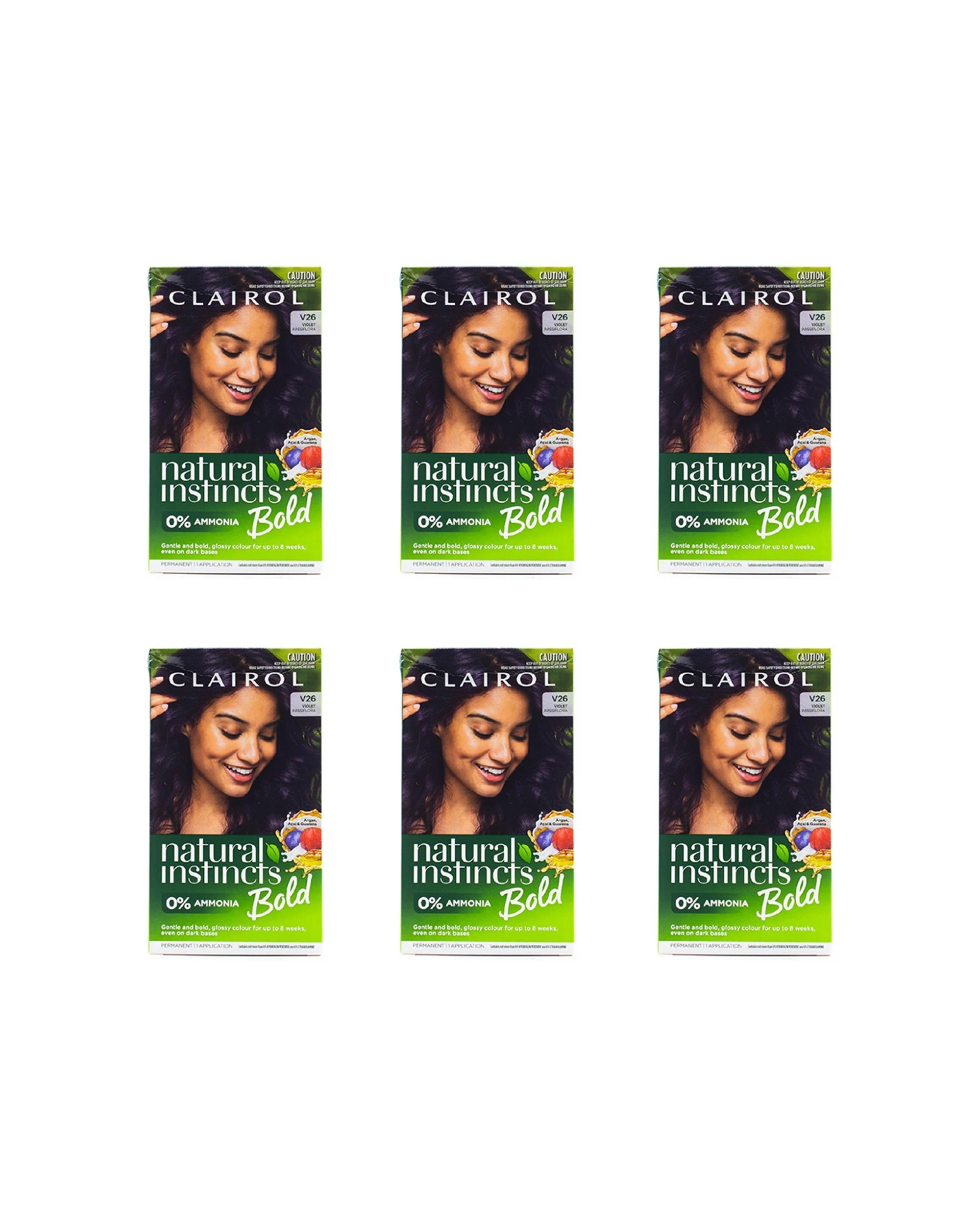 1 Clairol 6PK Permanent Hair Colour Instincts V26 - Purple, 1 of 5