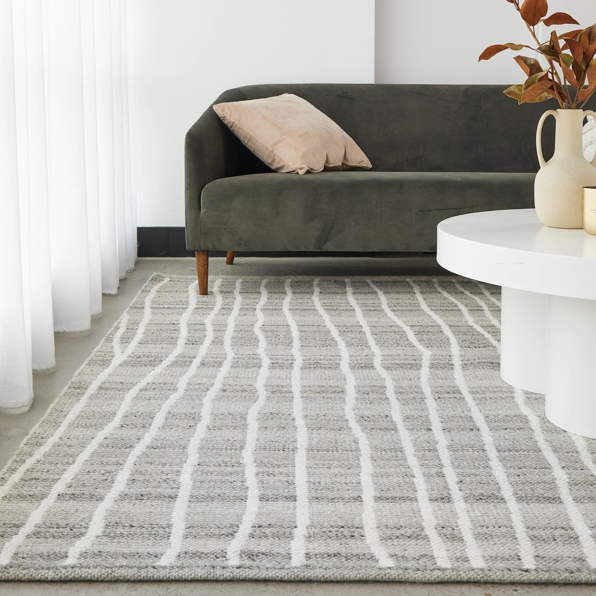 1 Common Ground Rugs Fjord Lucas 380x280cm - Extra Large Floor Rug - Silver, 1 of 6
