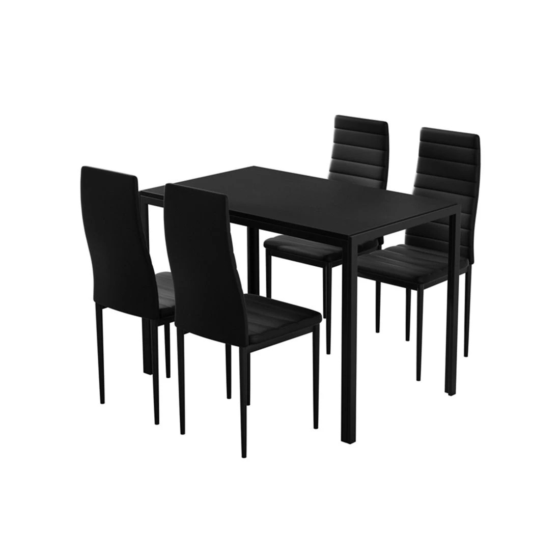 1 Artiss Dining Set 5-Piece Table and 4 Chairs Kitchen Dining Room Modern Comfortable Easy Clean Easy Assembly
 - black, 1 of 6