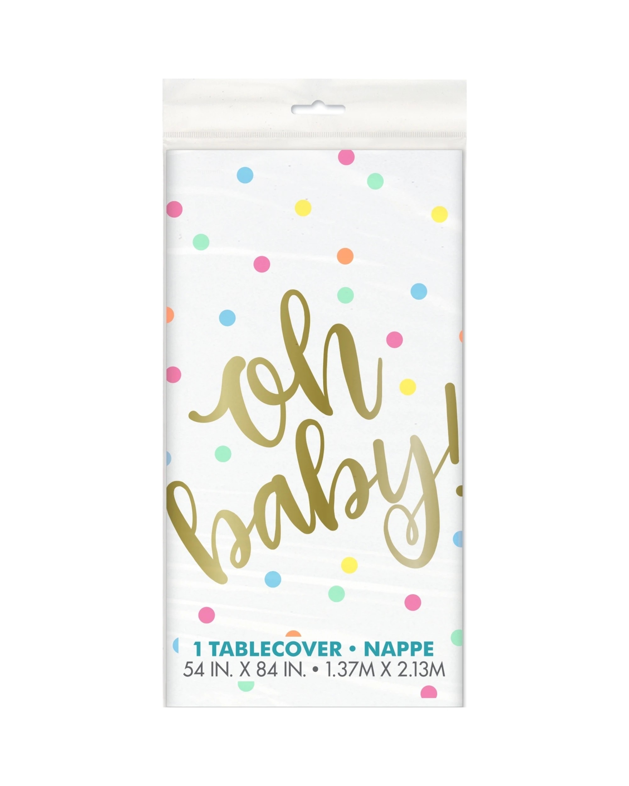 1 Unique Oh Baby Plastic Tablecloth - Multi, 1 of 1