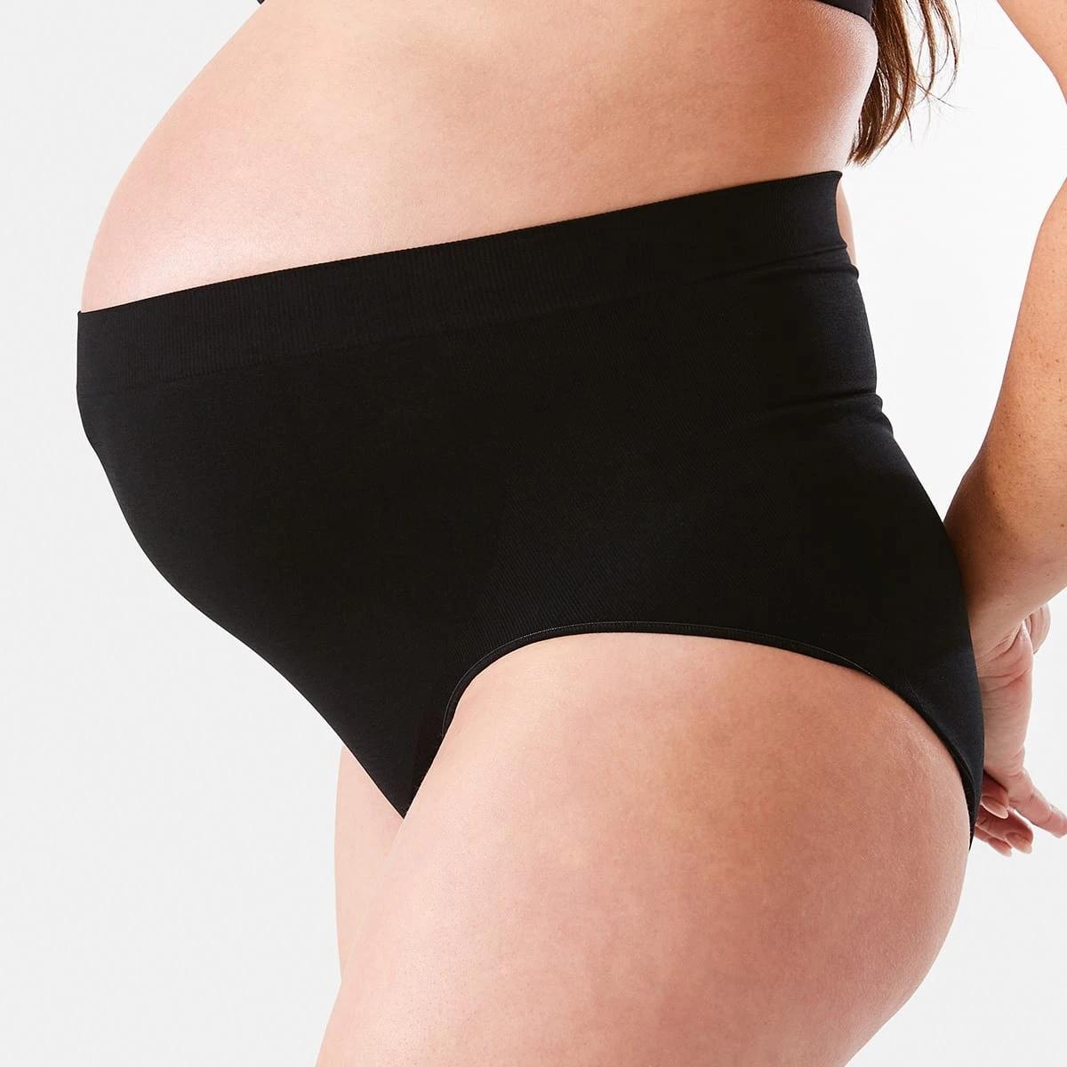 6 3 Pack Maternity Seamfree Over Bump Briefs BLACK, SOFT SAND BEIGE, BLACK, 6 of 8