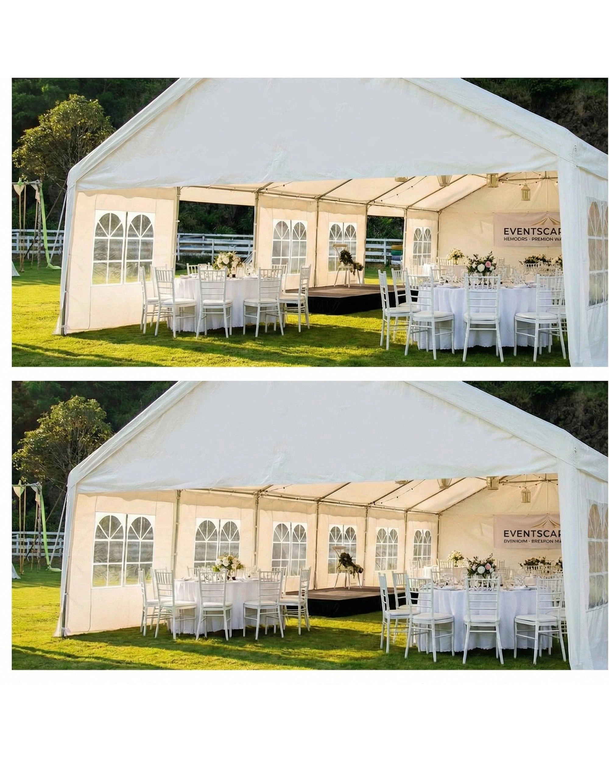 6 Wallaroo 12m x 6m Outdoor Event Gazebo Party Tent Marquee Wedding Canopy Shade, 6 of 10