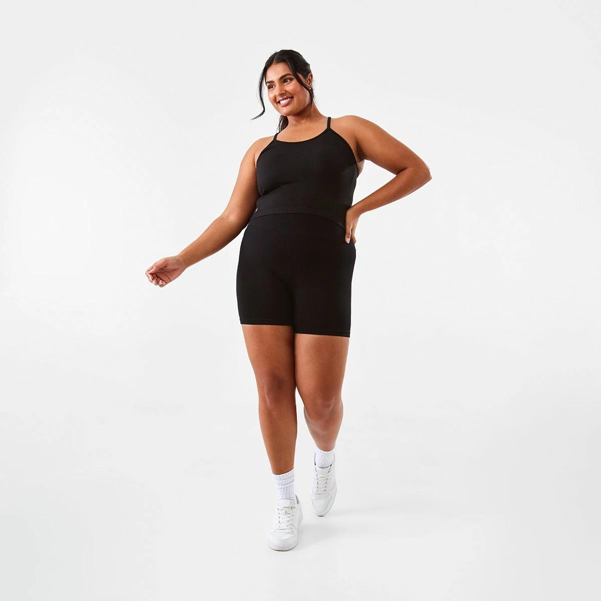 4 Active Womens Seamfree Strappy Tank Black, 4 of 9
