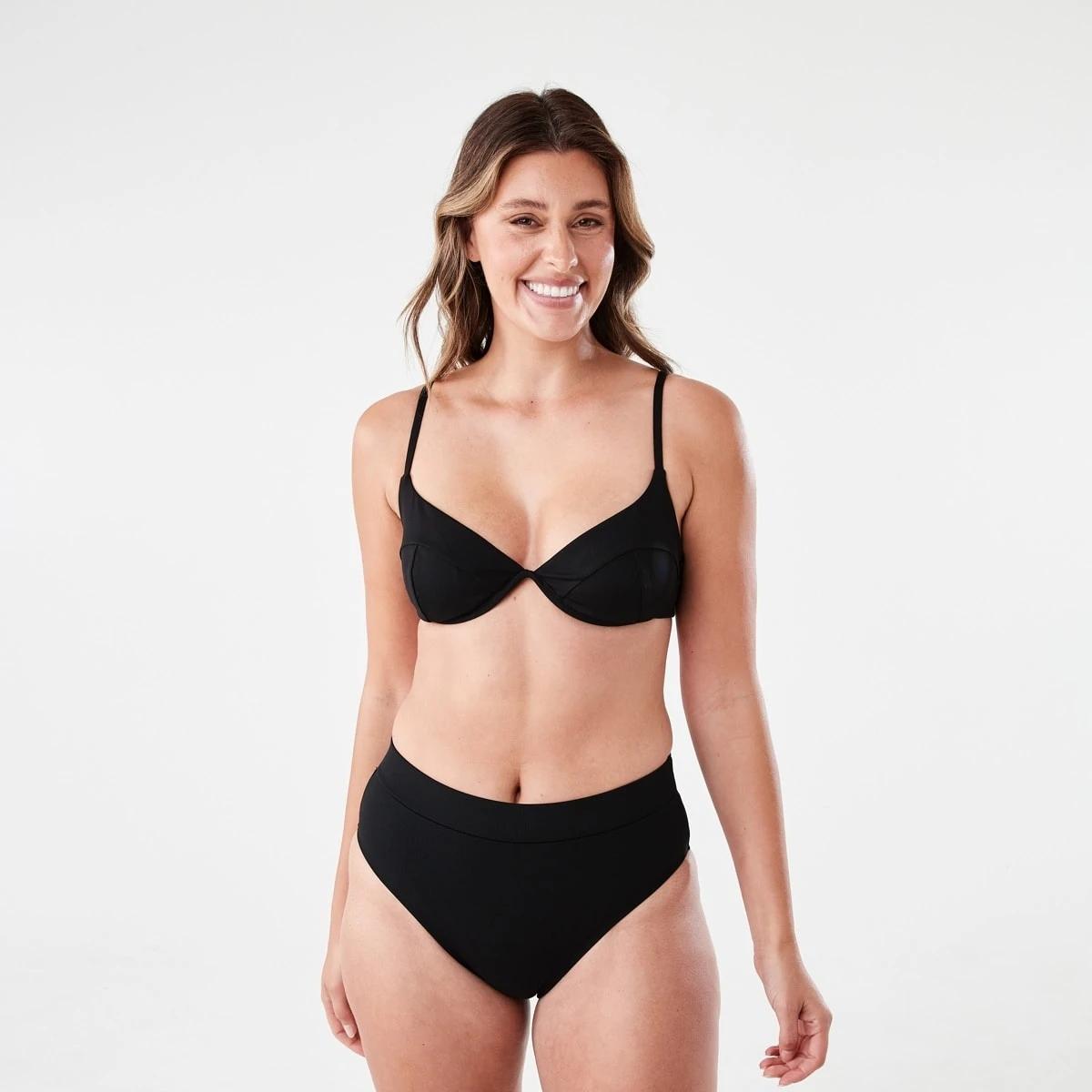 5 Ribbed Shapewear High Waist Bikini Briefs BLACK, 5 of 5