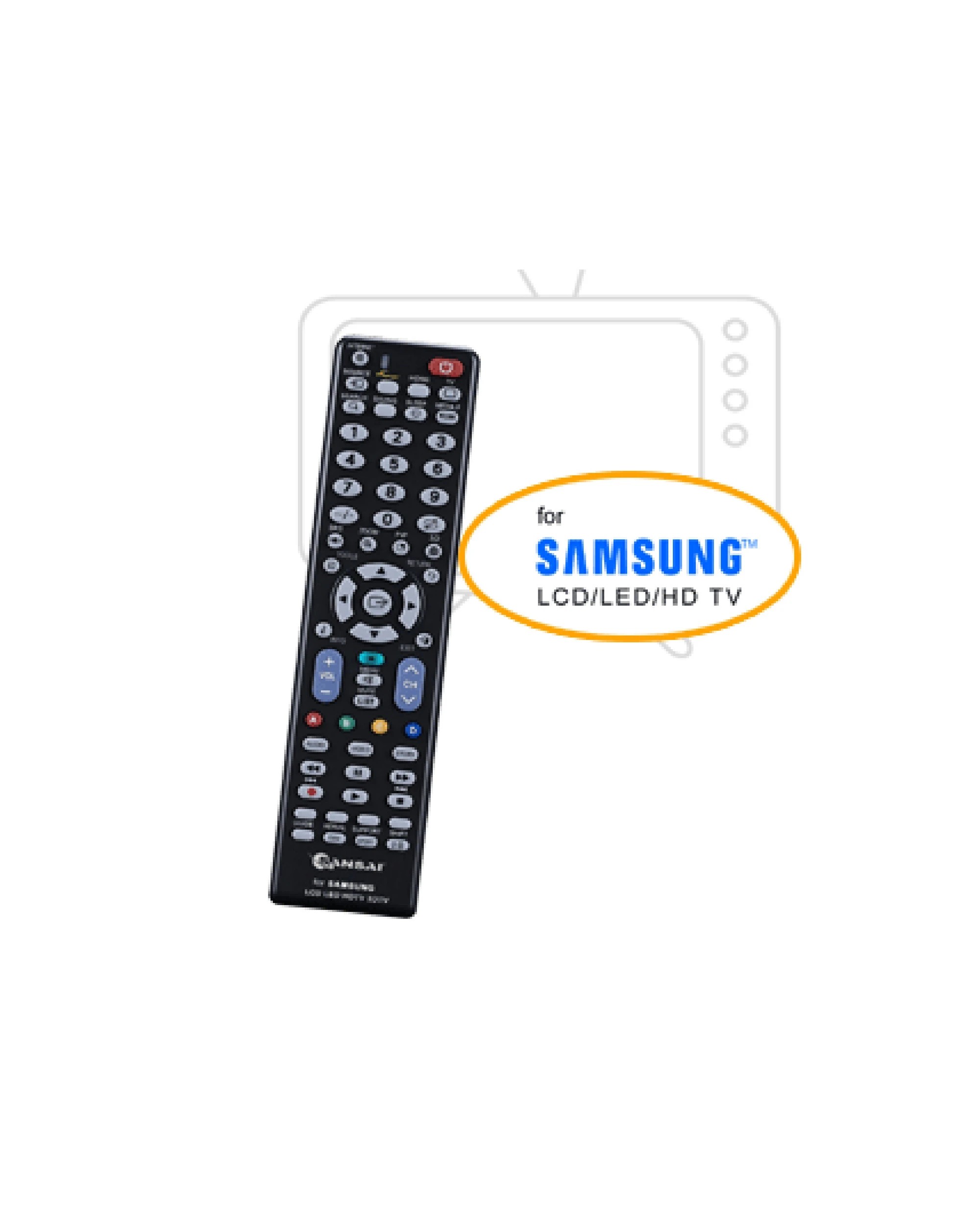 1 Sansai Universal Television Replacement Remote Control For Samsung TV - Black, 1 of 2