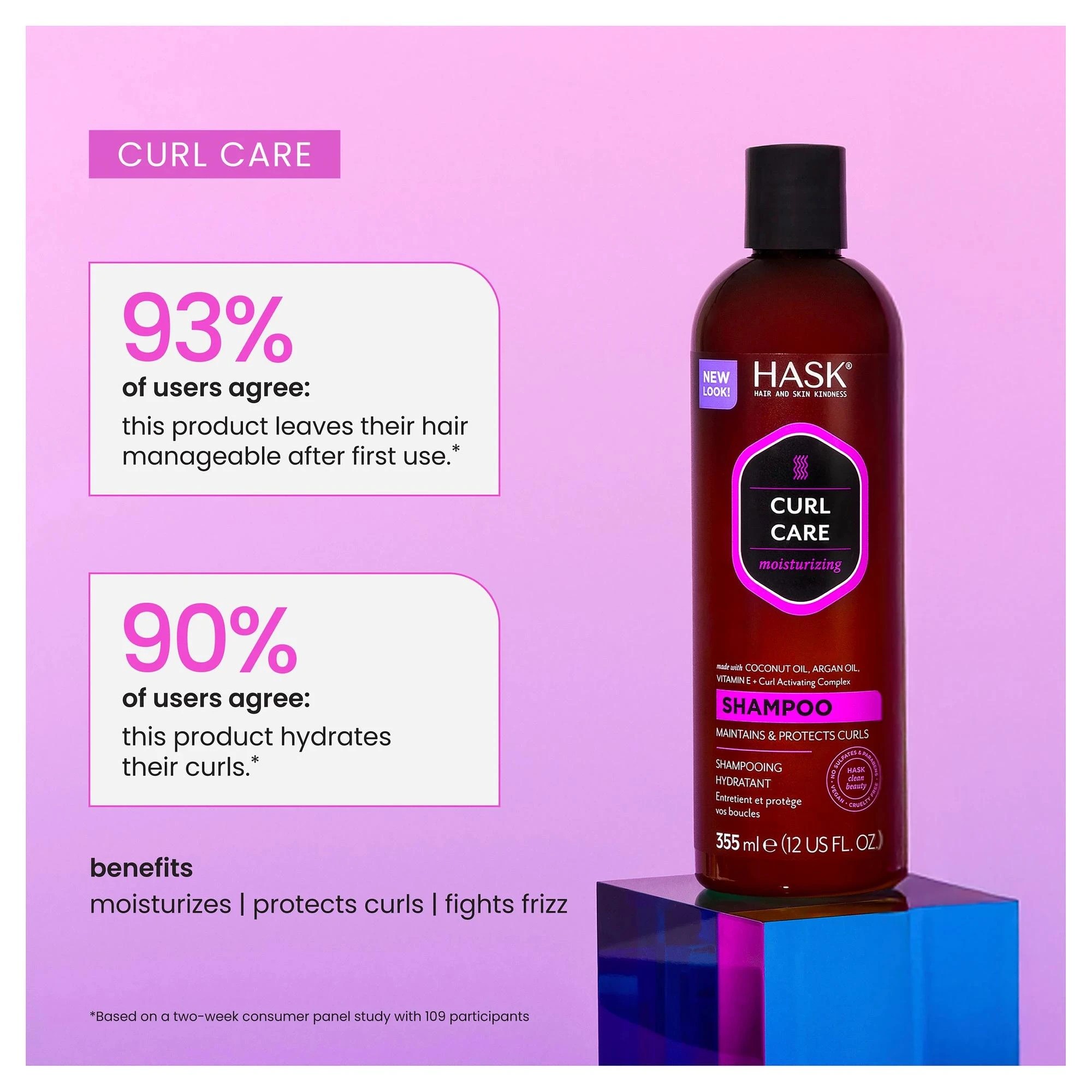 9 Hask Curl Care Moisturizing Shampoo, Coconut Oil Argan Oil Vitamin E and Curl Activating Complex -  355ml - Multi, 9 of 10