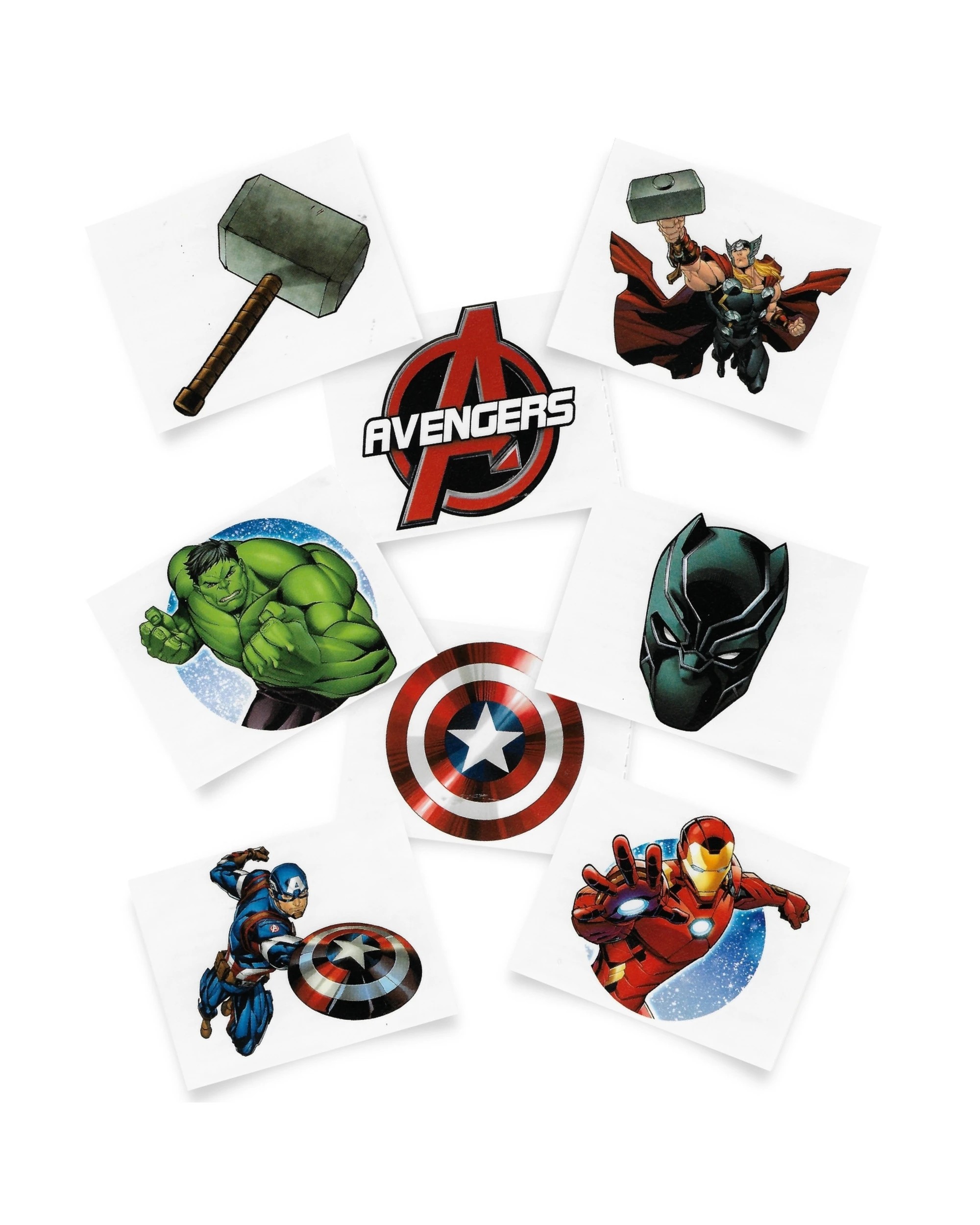 1 Marvel Marvel Avengers Powers Unite Tattoos Pack of 8, 1 of 3