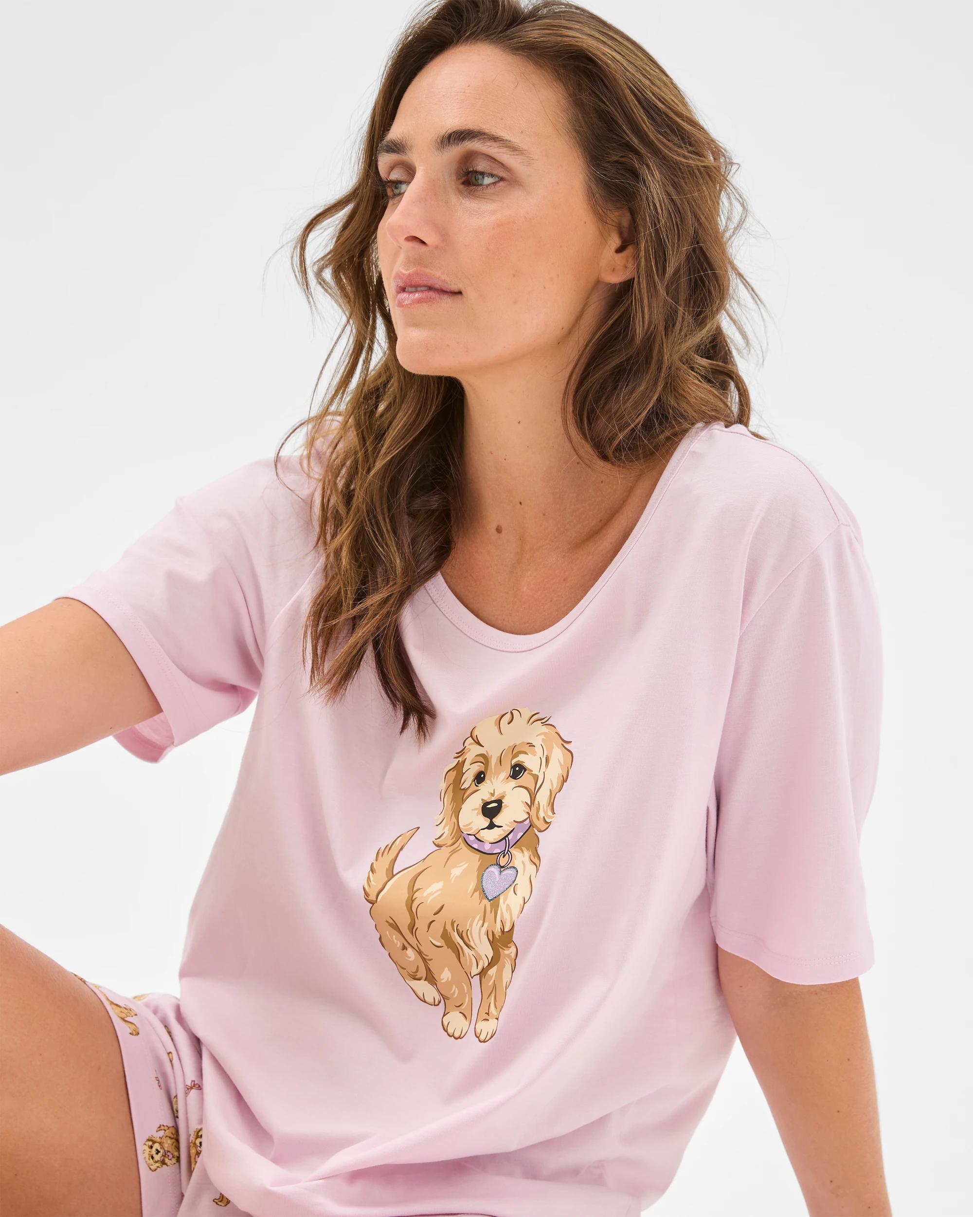 3 Target Woman Australian Cotton Printed Sleep Top PINK COCKAPOO, 3 of 6