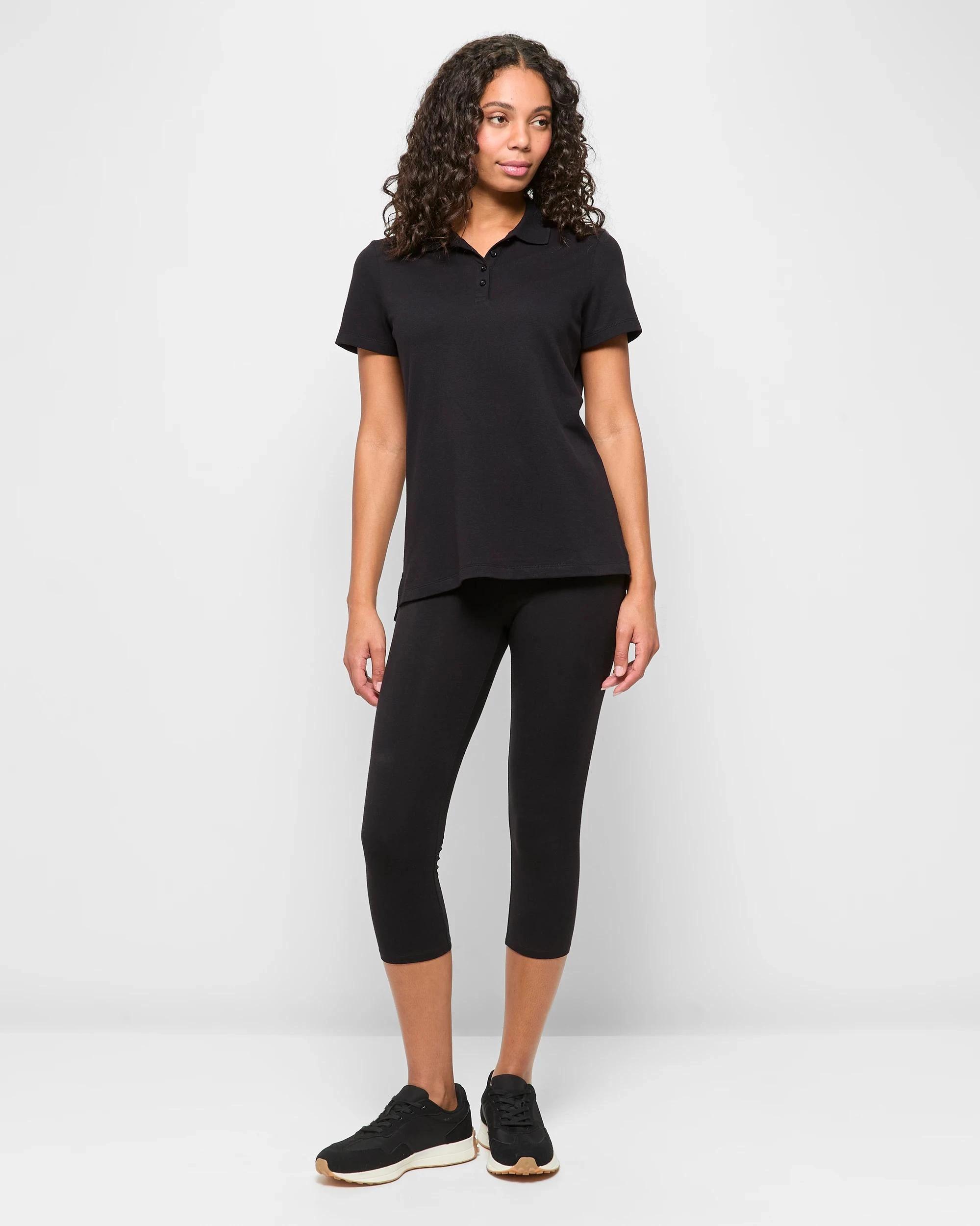 1 Target Active Australian Cotton 3/4 Length Stretch Leggings BLACK, 1 of 5