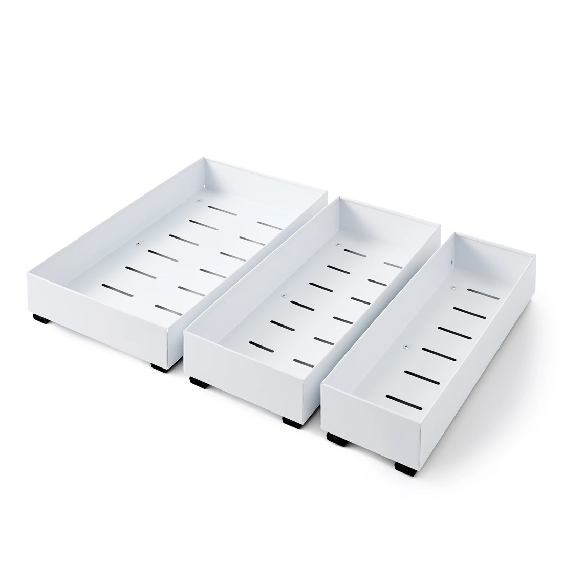 6 Set of 3 Pull-Out Drawers - White, 6 of 10