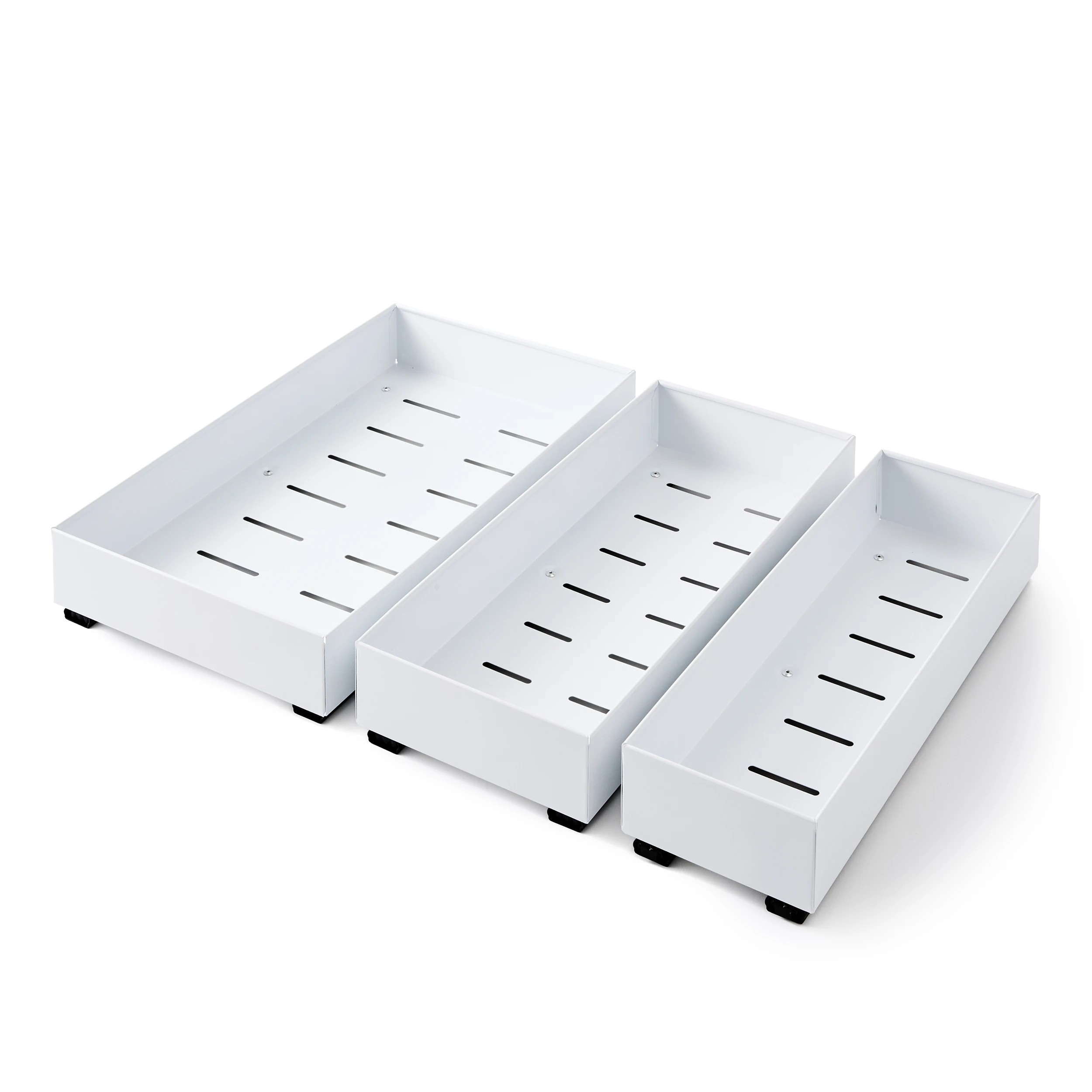 6 Set of 3 Pull-Out Drawers - White, 6 of 10