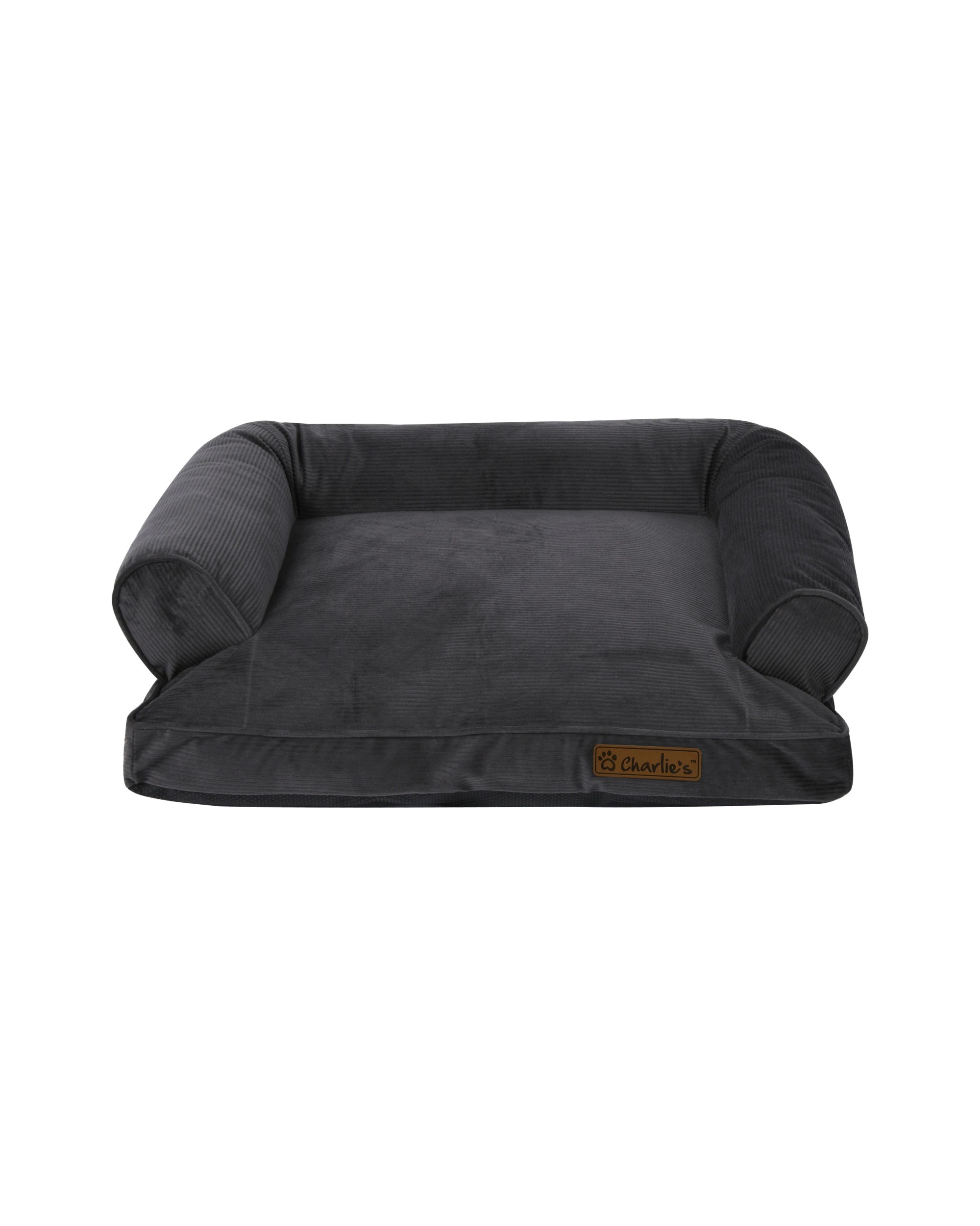 4 Charlie's Corduroy Dog Sofa Bed Large - Charcoal, 4 of 9