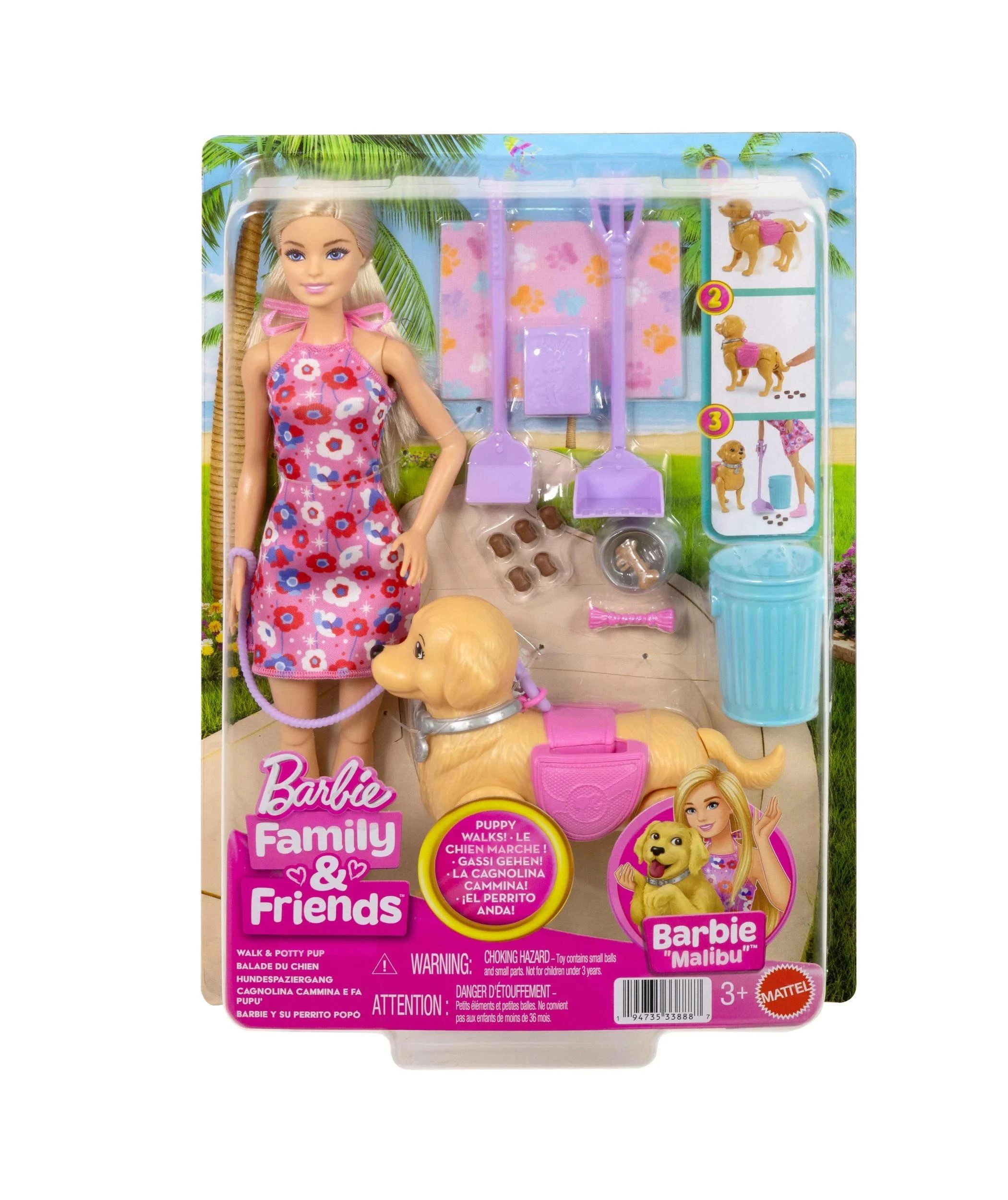 1 Barbie Malibu Walk & Potty Pup Toy Set - Multi, 1 of 6