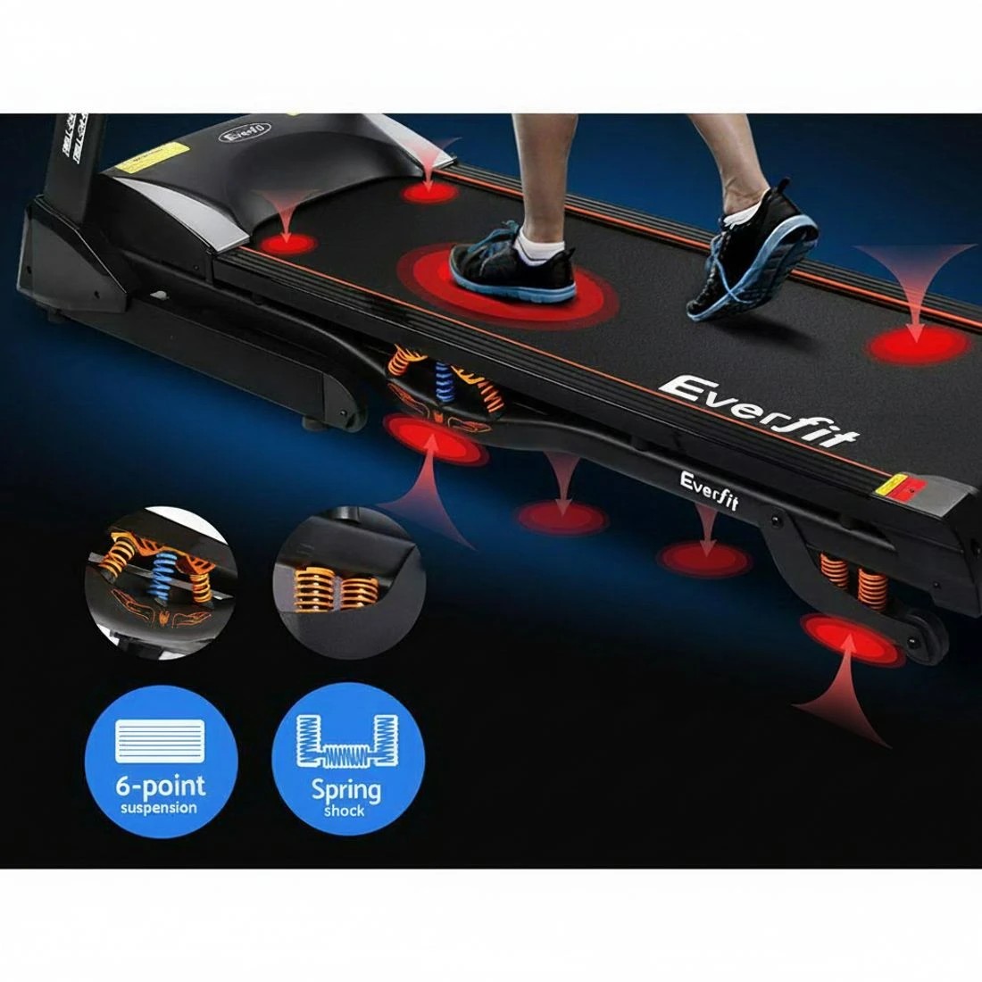 6 Everfit Treadmill Electric Auto Incline Home Gym Fitness Exercise Machine - Black, 6 of 6