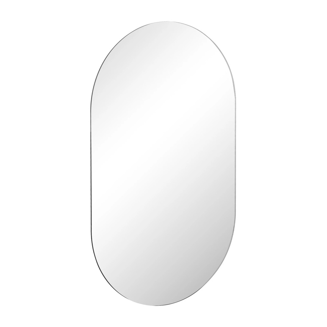 8 Oikiture Wall Mirrors Oval Makeup Mirror Bathroom Frameless 84x50cm
 - Clear, 8 of 9
