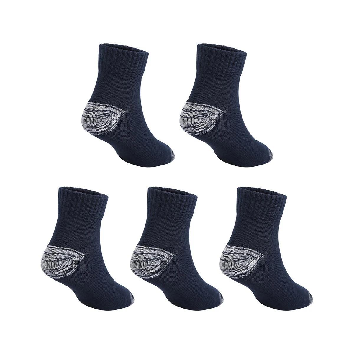 2 5 Pack Tough Quarter Crew Socks Dress Navy, 2 of 3