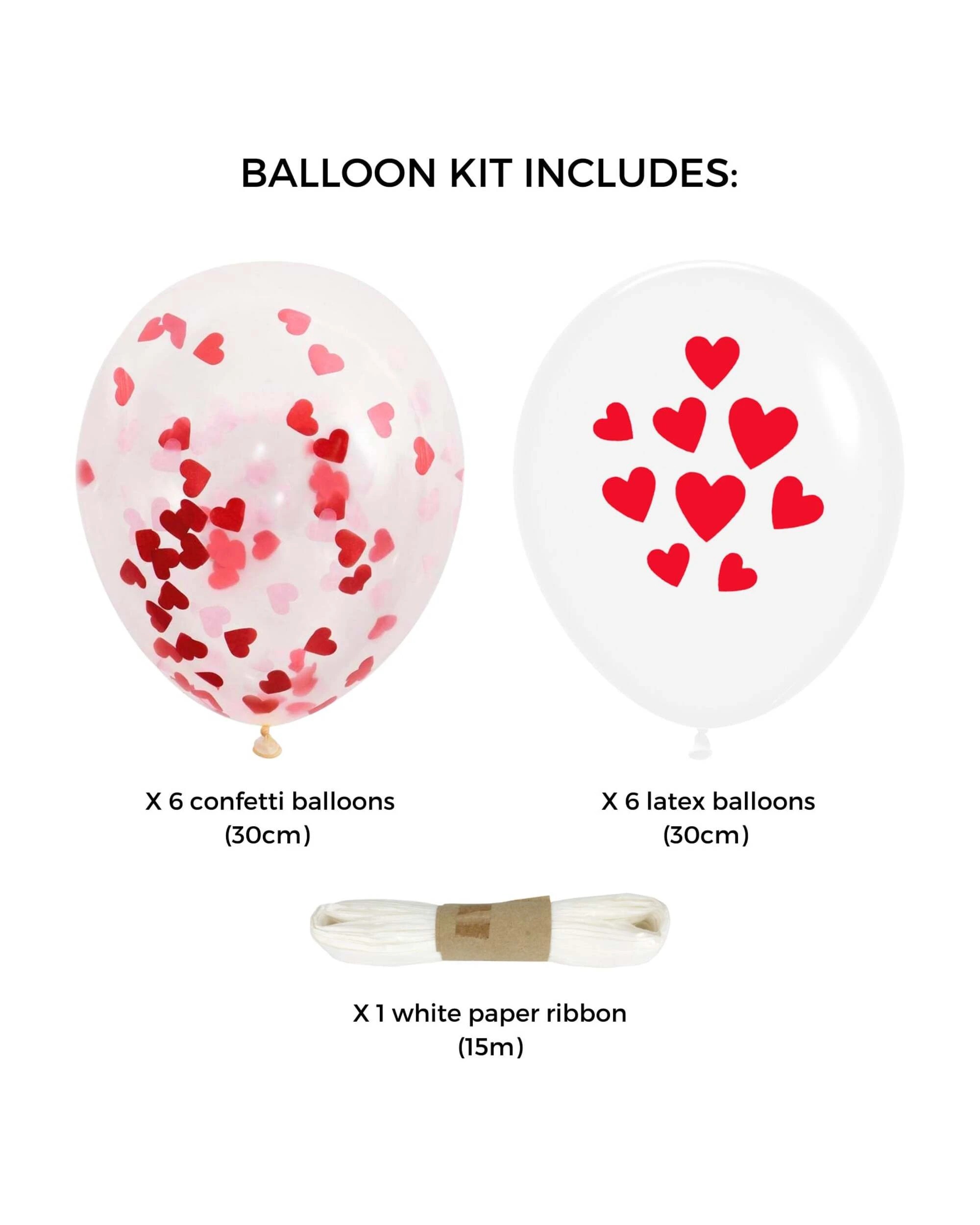 2 Talking Tables Alice In Wonderland Red Heart Balloon Set Pack of 12, 2 of 5