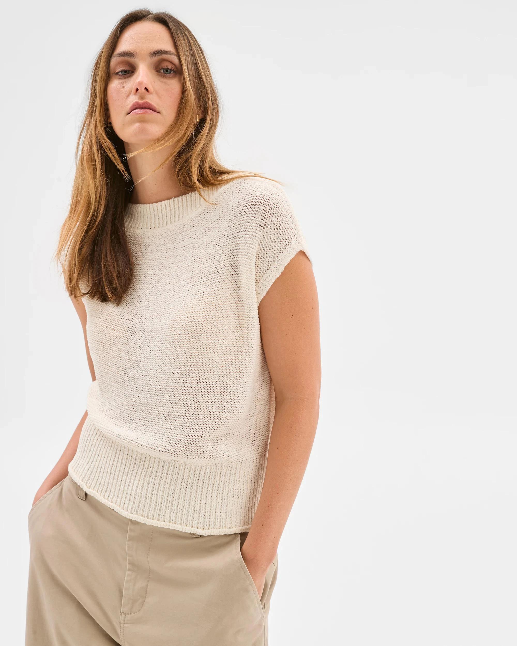 3 Target Tape Yarn Knitted Top CLOUD DANCER, 3 of 6