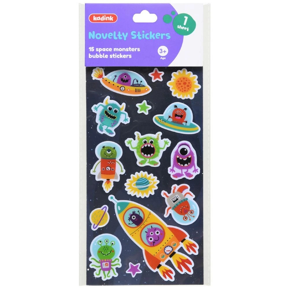 1 Kadink Bubble Space Monster Stickers 15 Pack, 1 of 1