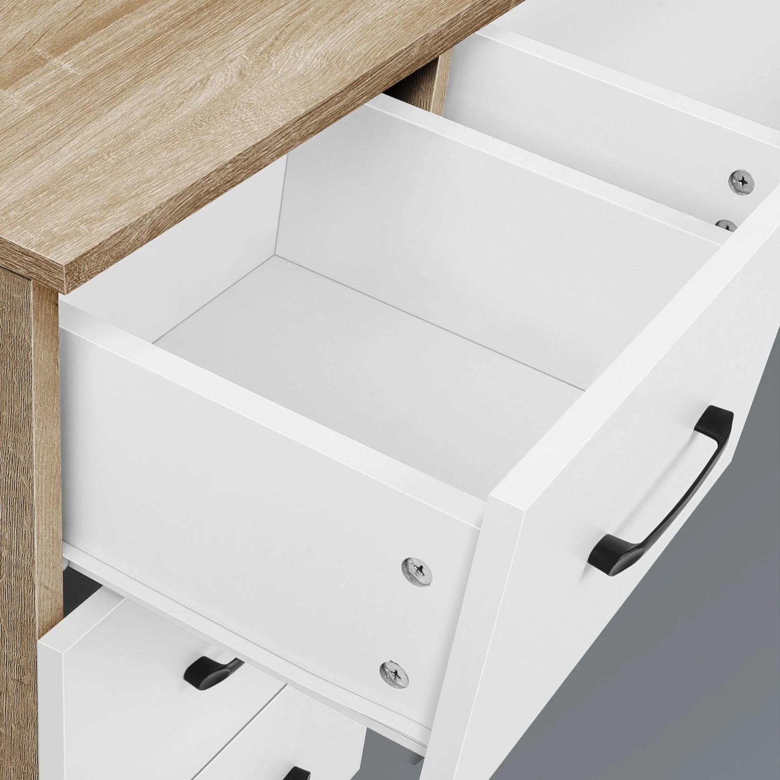 8 Alfordson Dressing Table Stool Set Makeup Mirror Vanity Desk LED Oak, 8 of 10