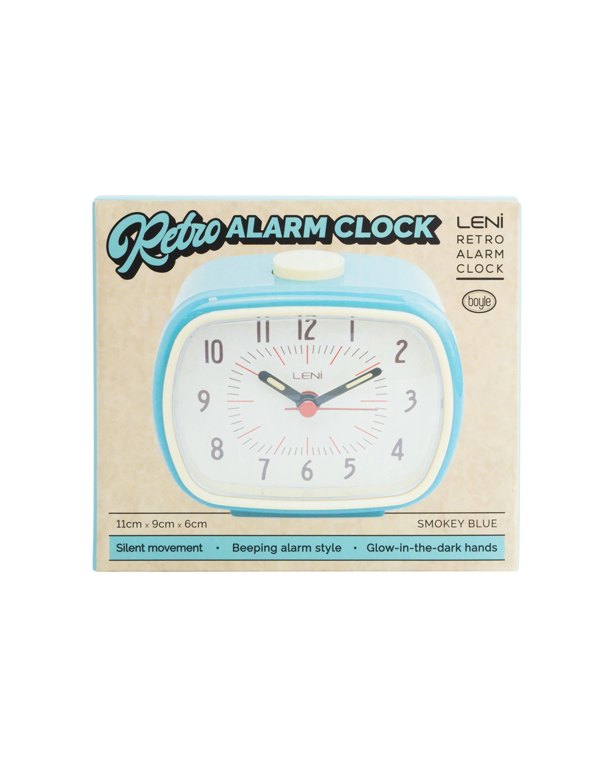 6 Leni Retro 9cm Alarm Clock Luminescent Hands Audible Beep-Beep Alarm, 6 of 7